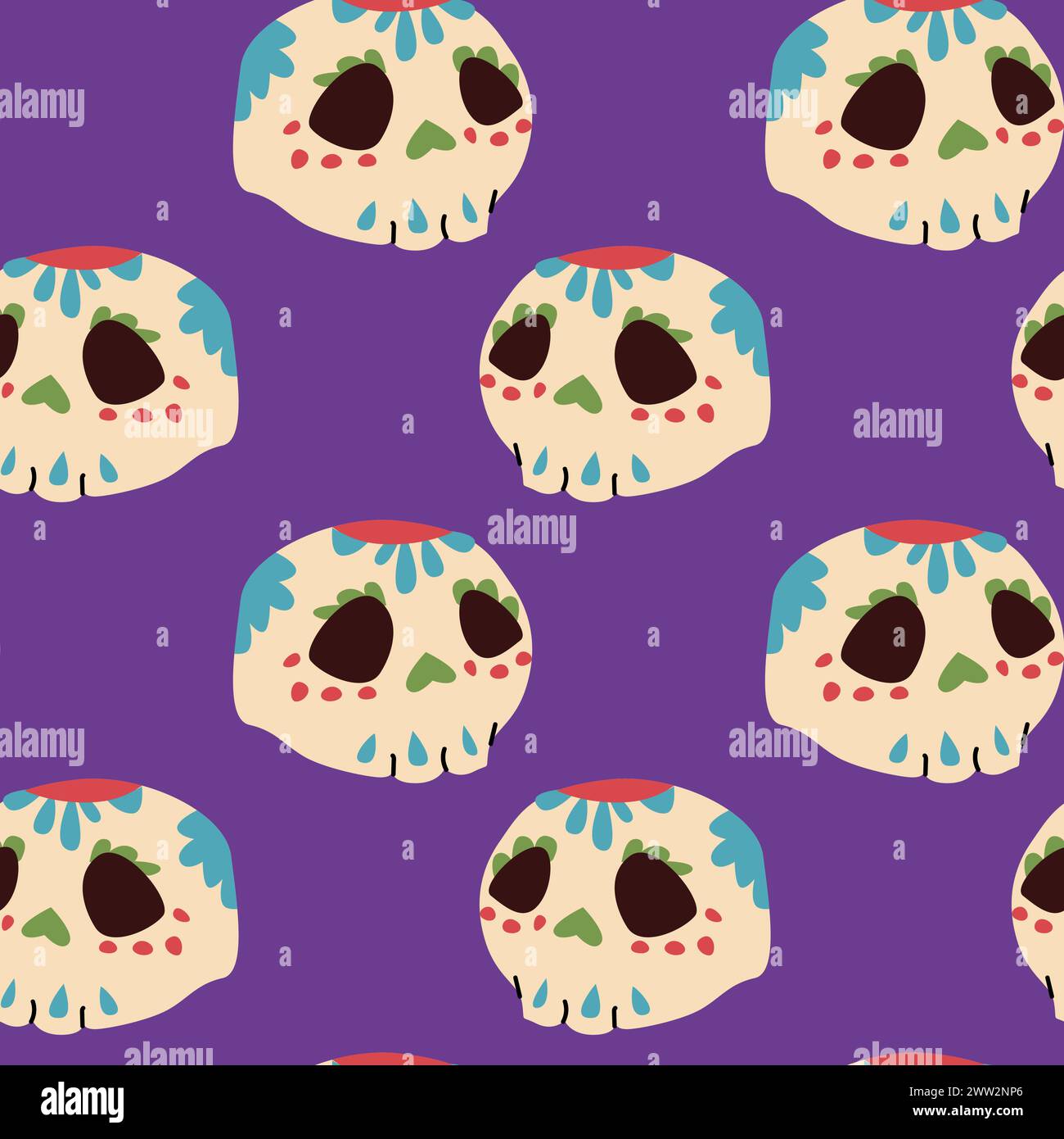 hand drawn mexican element seamless pattern. Vector illustration of mexican Stock Vector