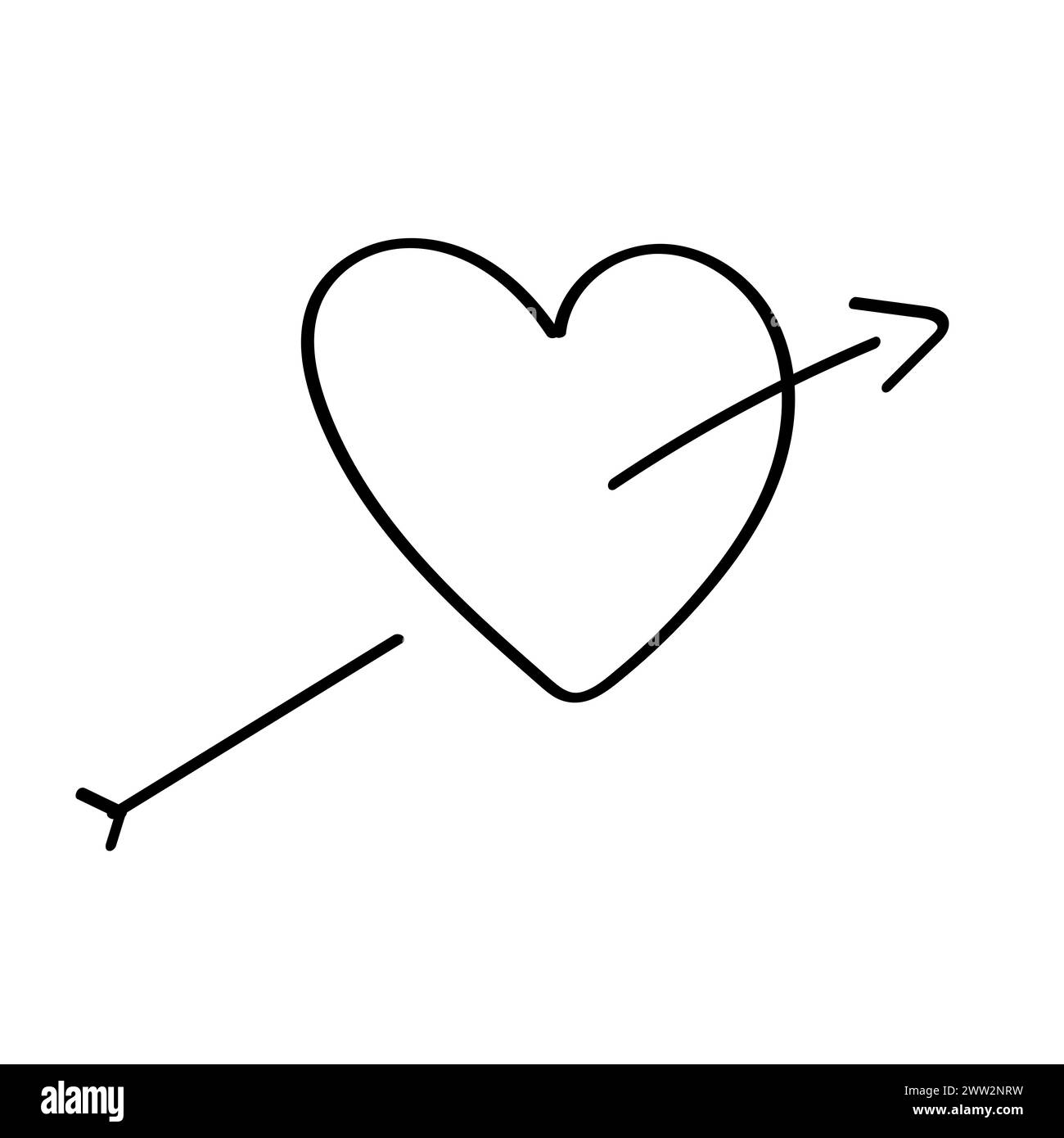 Hand Drawn flat icon for heart Stock Vector Image & Art - Alamy
