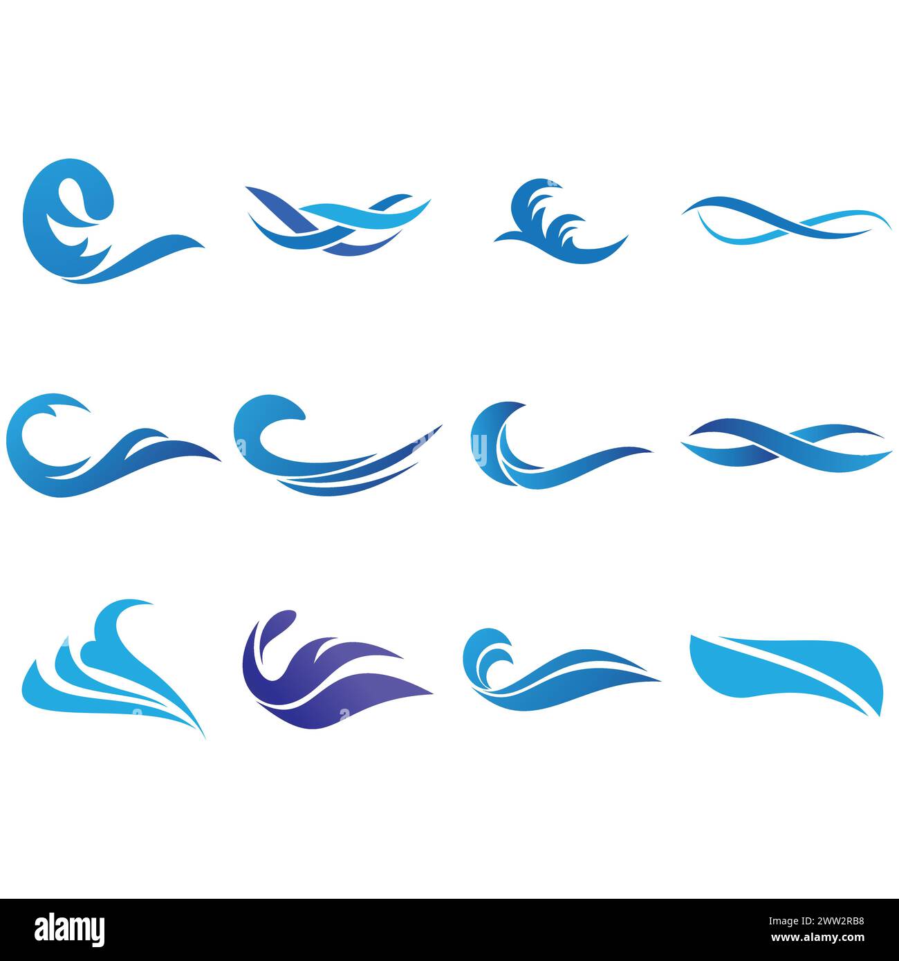 Wave icon set logo Stock Vector Image & Art - Alamy