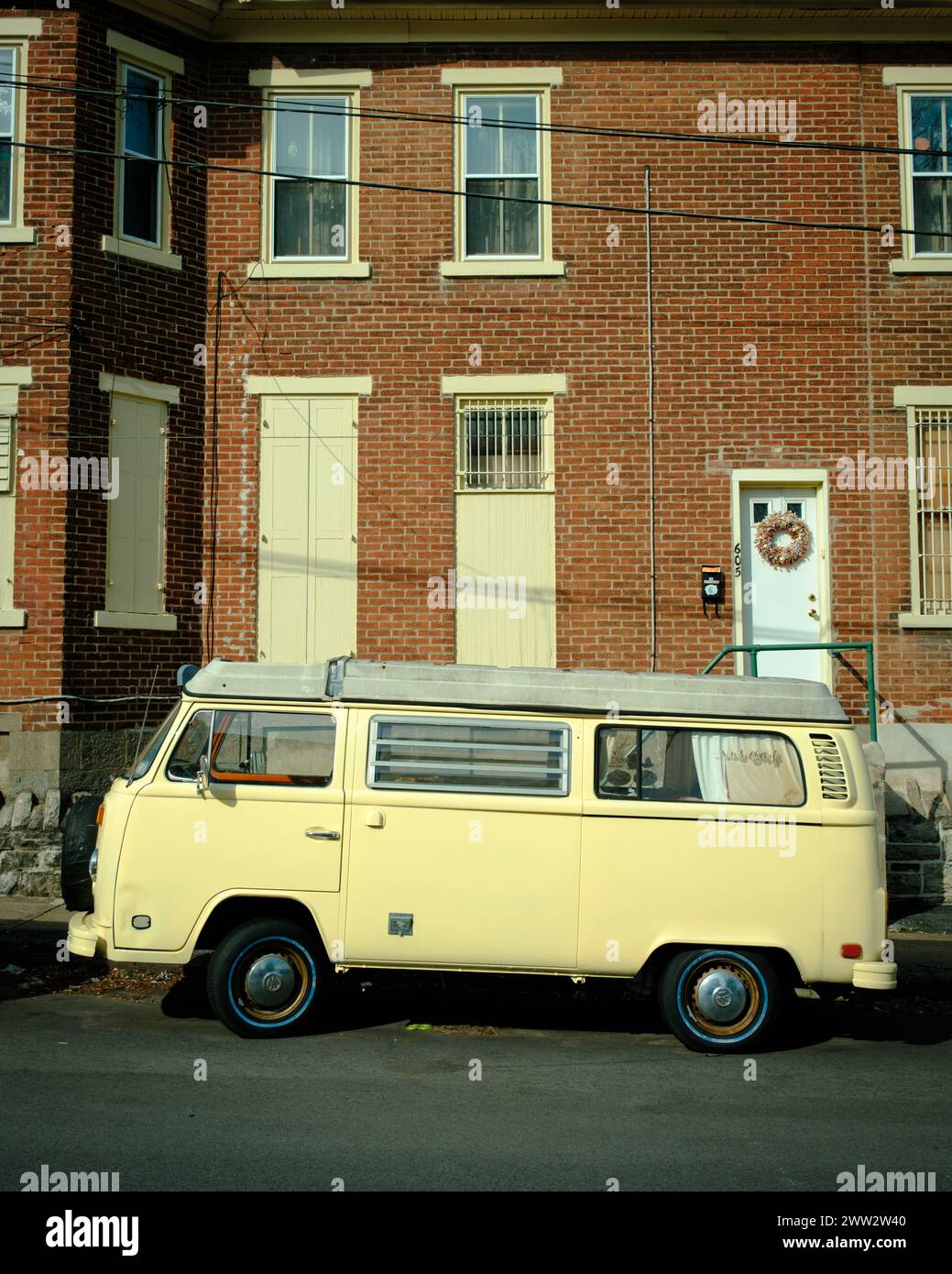 A vintage VW van in Bethlehem, Pennsylvania Stock Photo