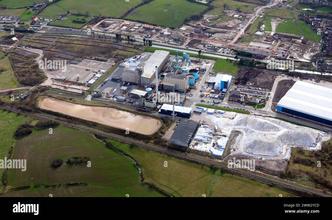 aerial view of British Salt at Middlewich, Cheshire Stock Photo