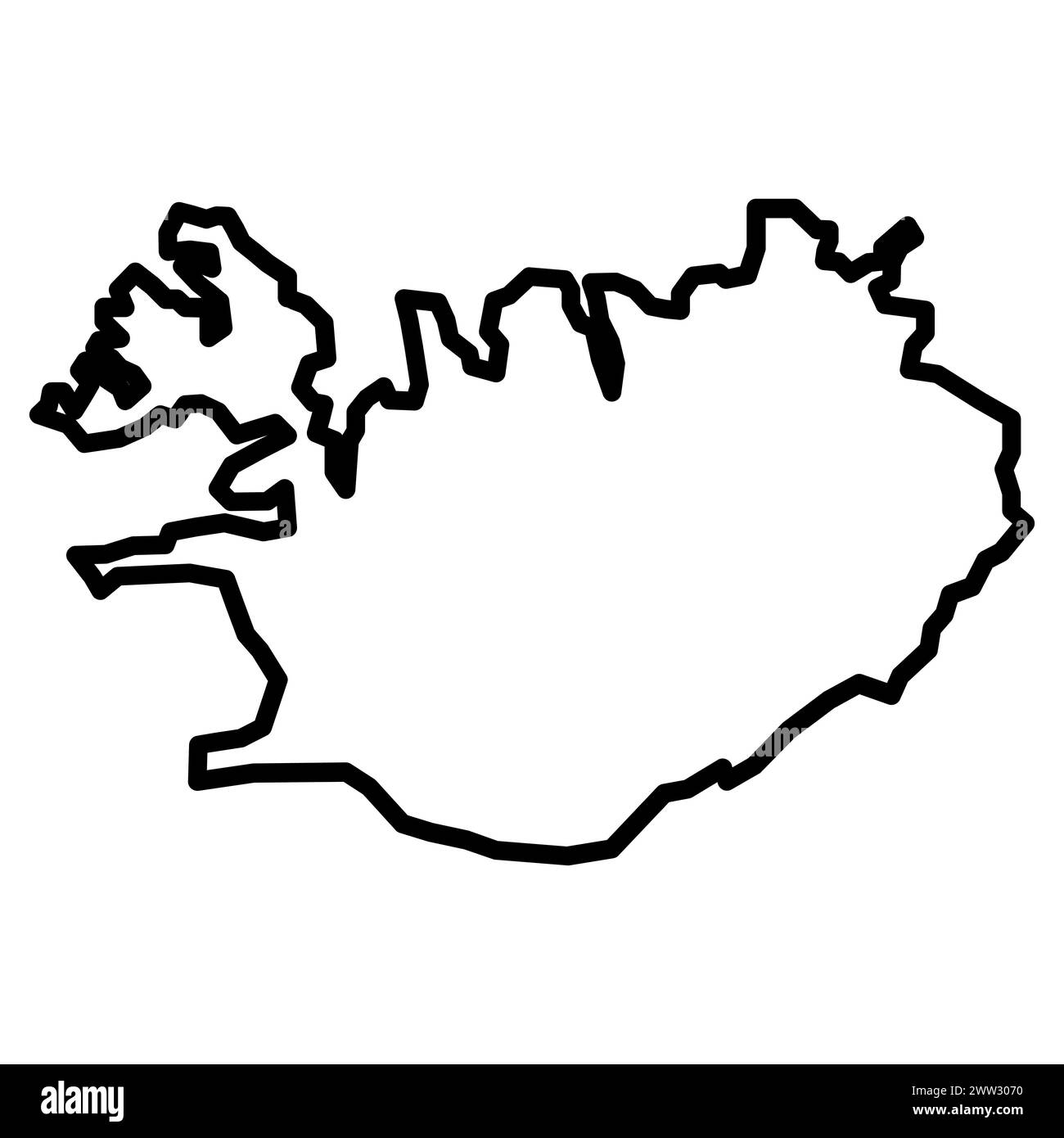 vector iceland outline map on white background Stock Vector