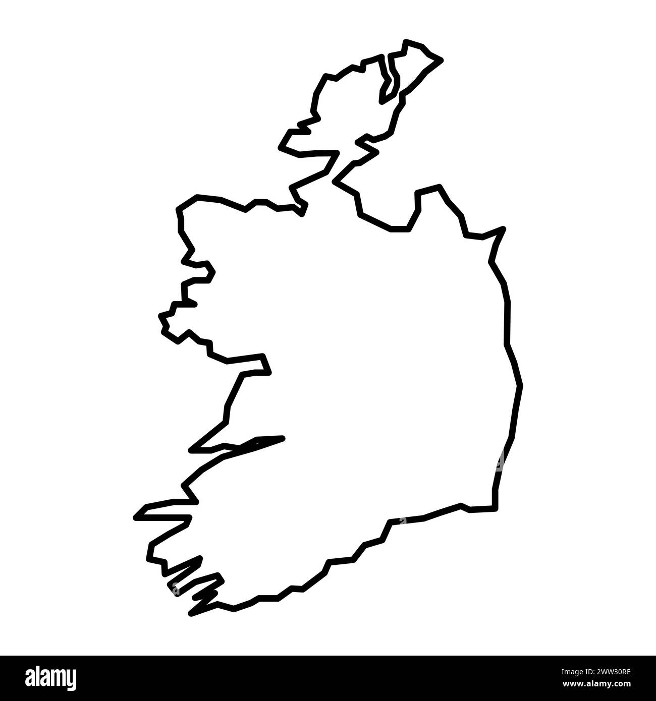 vector ireland outline map on white background Stock Vector Image & Art ...