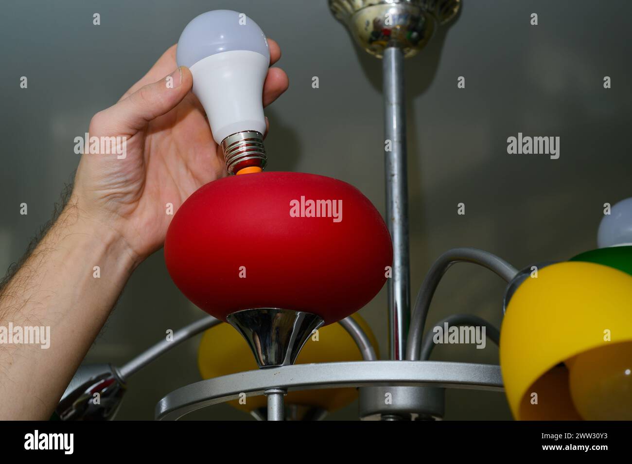 replacement of the LED lamp. close-up Stock Photo