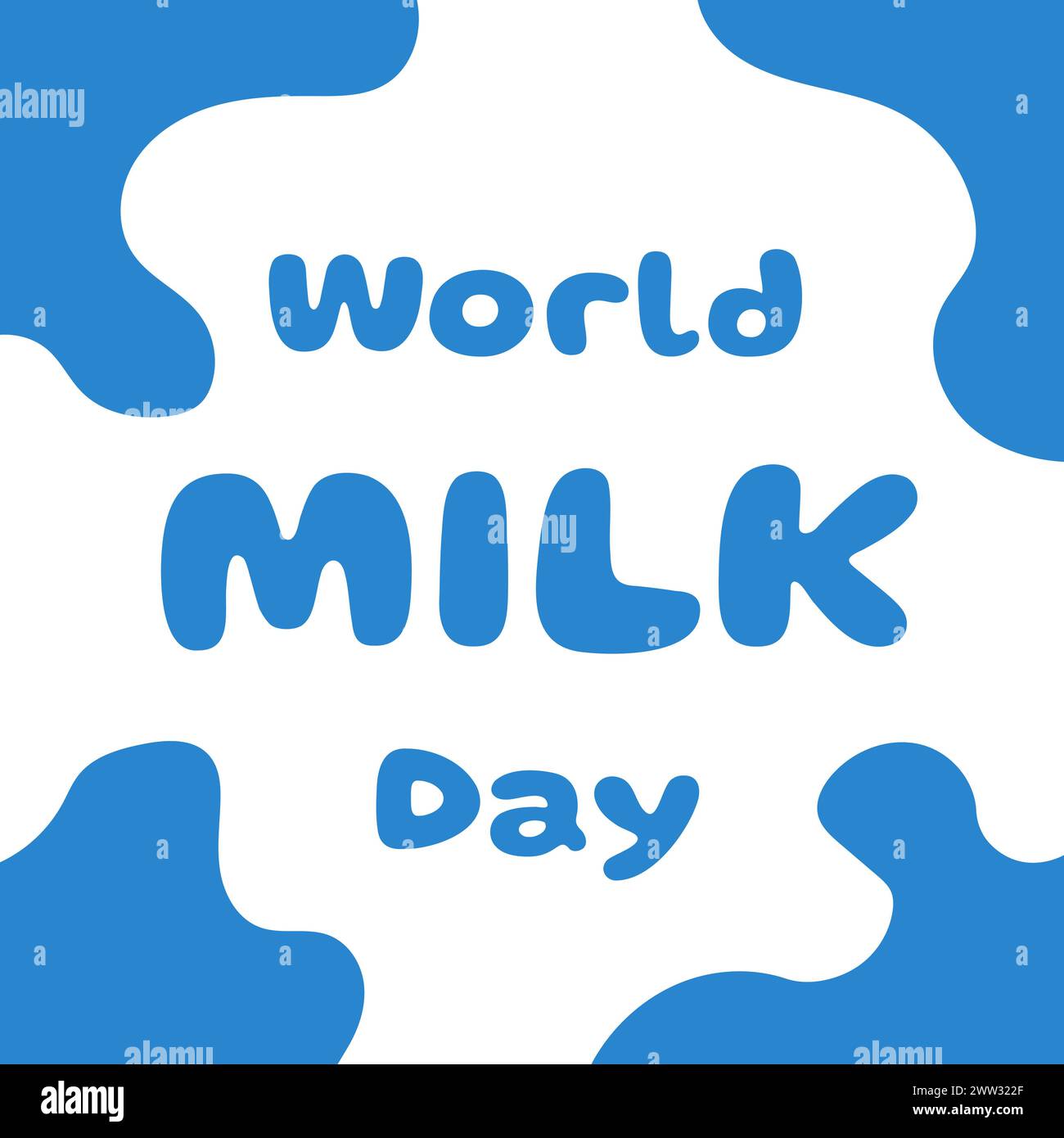 World milk day poster in flat style. Banner design for grocery. Vector illustration on a white background. Stock Vector