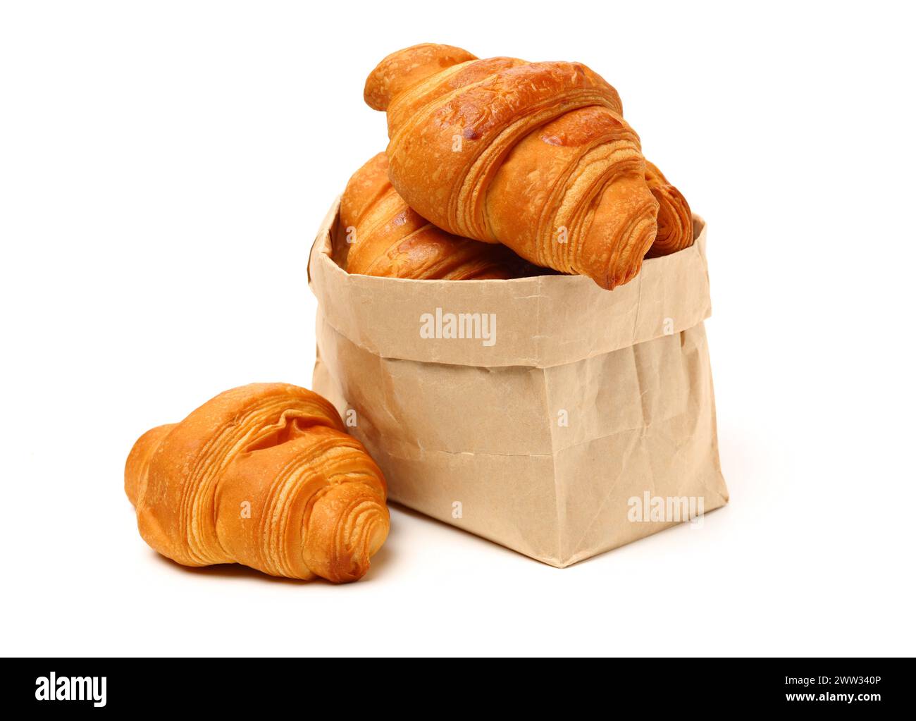 Fresh croissants isolated on white background Stock Photo - Alamy