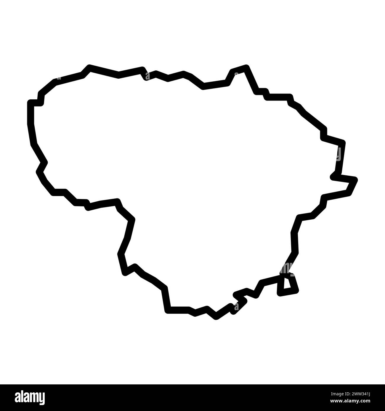 vector lithuania outline map on white background Stock Vector Image ...