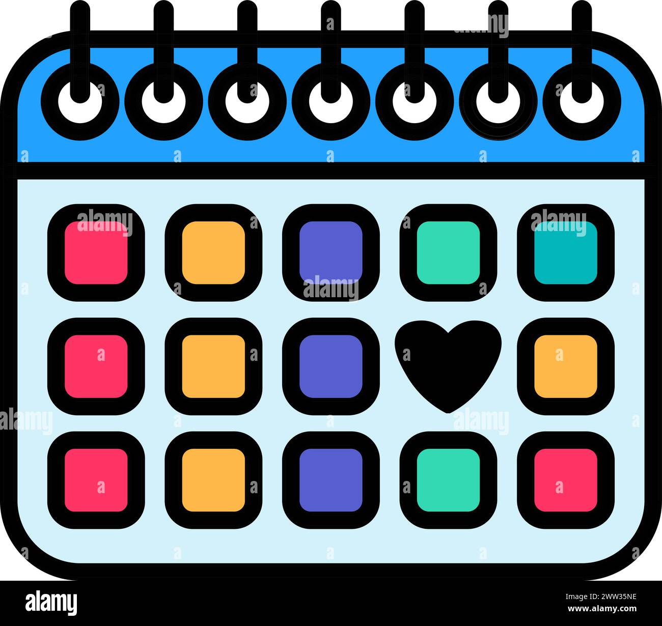 Holiday Party date marked on calendar, birthday symbol. Simple 