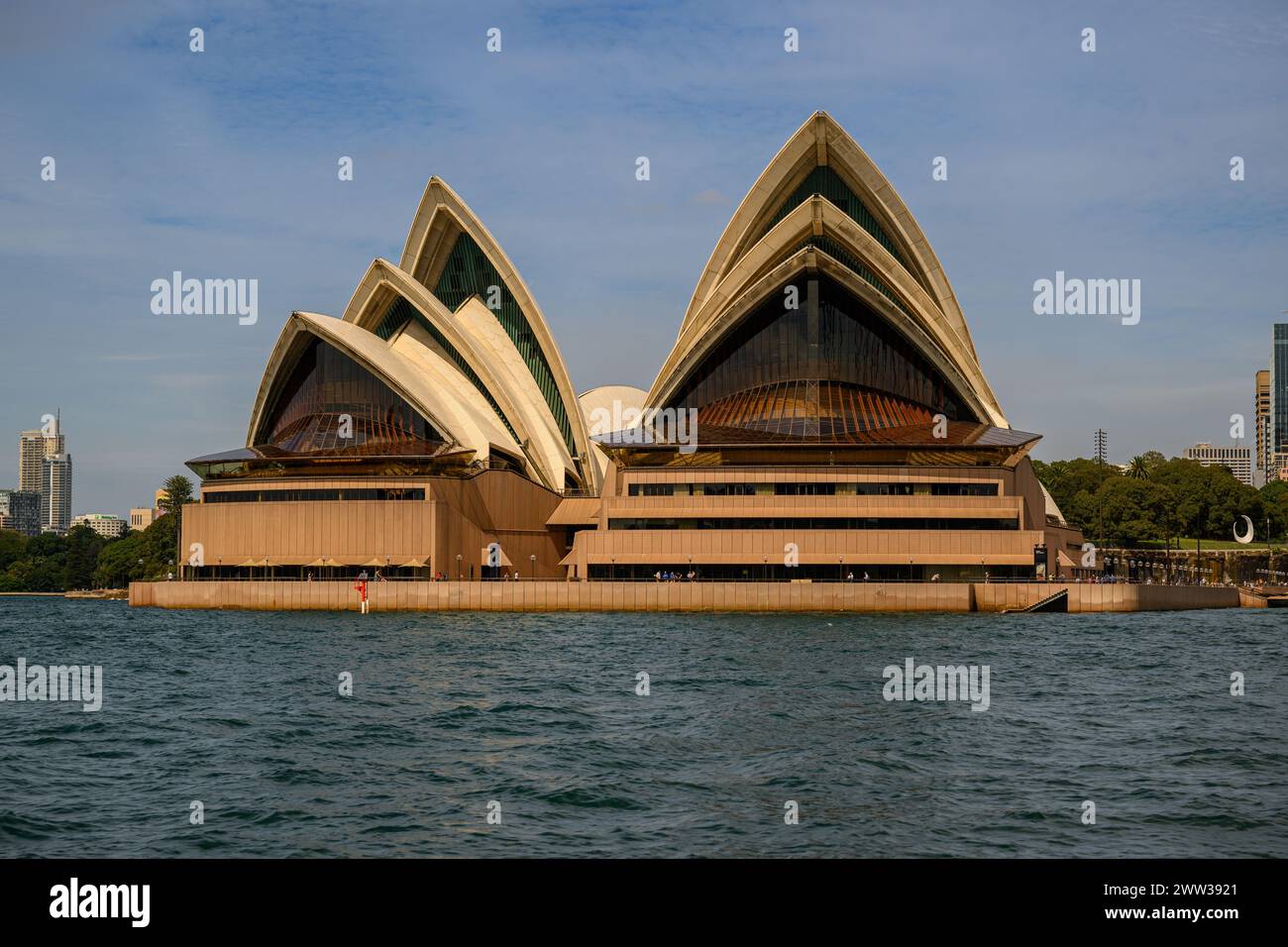 Front view of the Sydney Opera House on a sunny summer day, Sydney Harbour, Australia Stock Photo