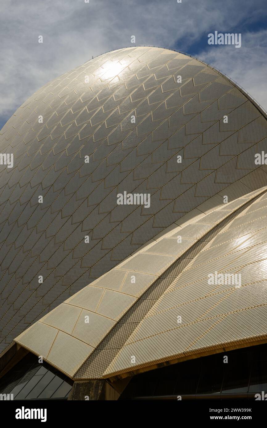 A close-up of the roof of the Sydney Opera House, Sydney Harbour, Australia Stock Photo