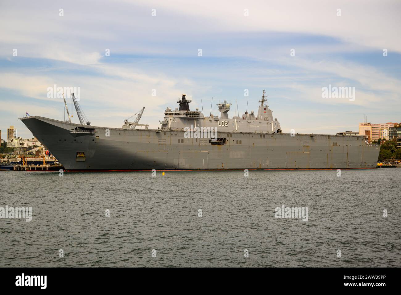 HMAS Canberra at,Fleet Base East, Sydney, Australia Stock Photo