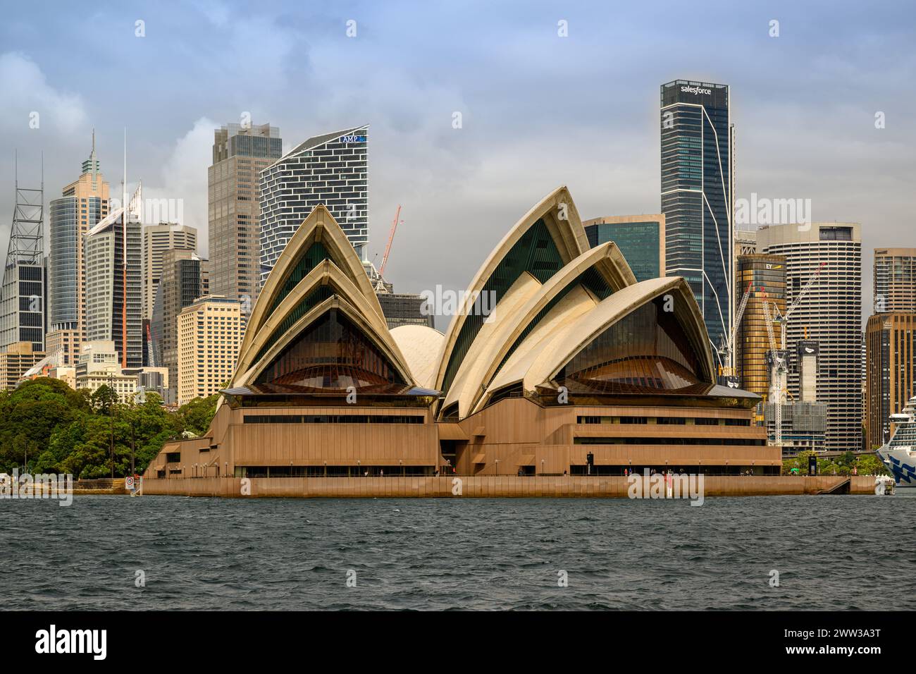 Front view of the Sydney Opera House on a sunny summer day, Sydney Harbour, Australia Stock Photo