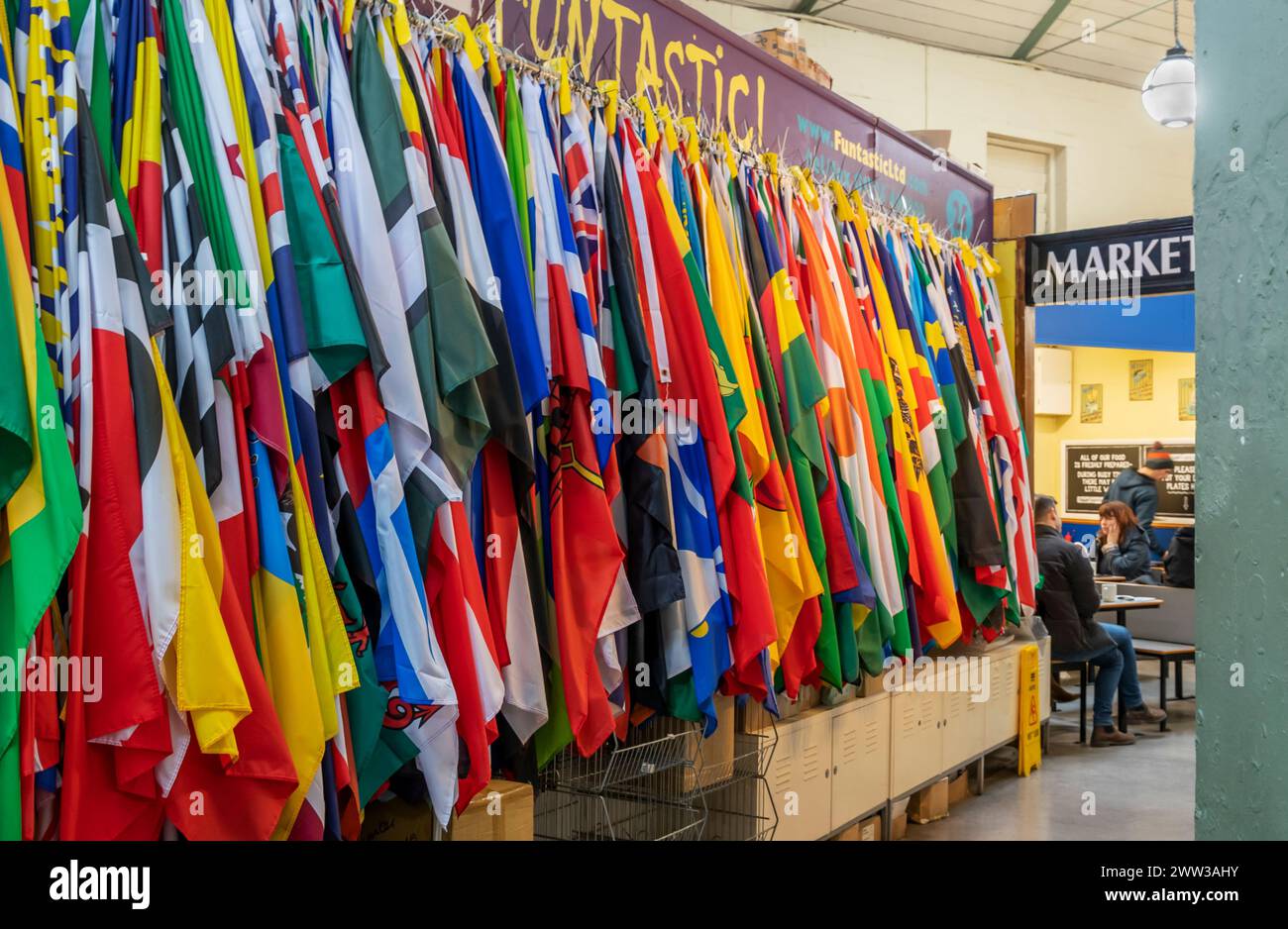 A display of flags of the world for sale Stock Photo
