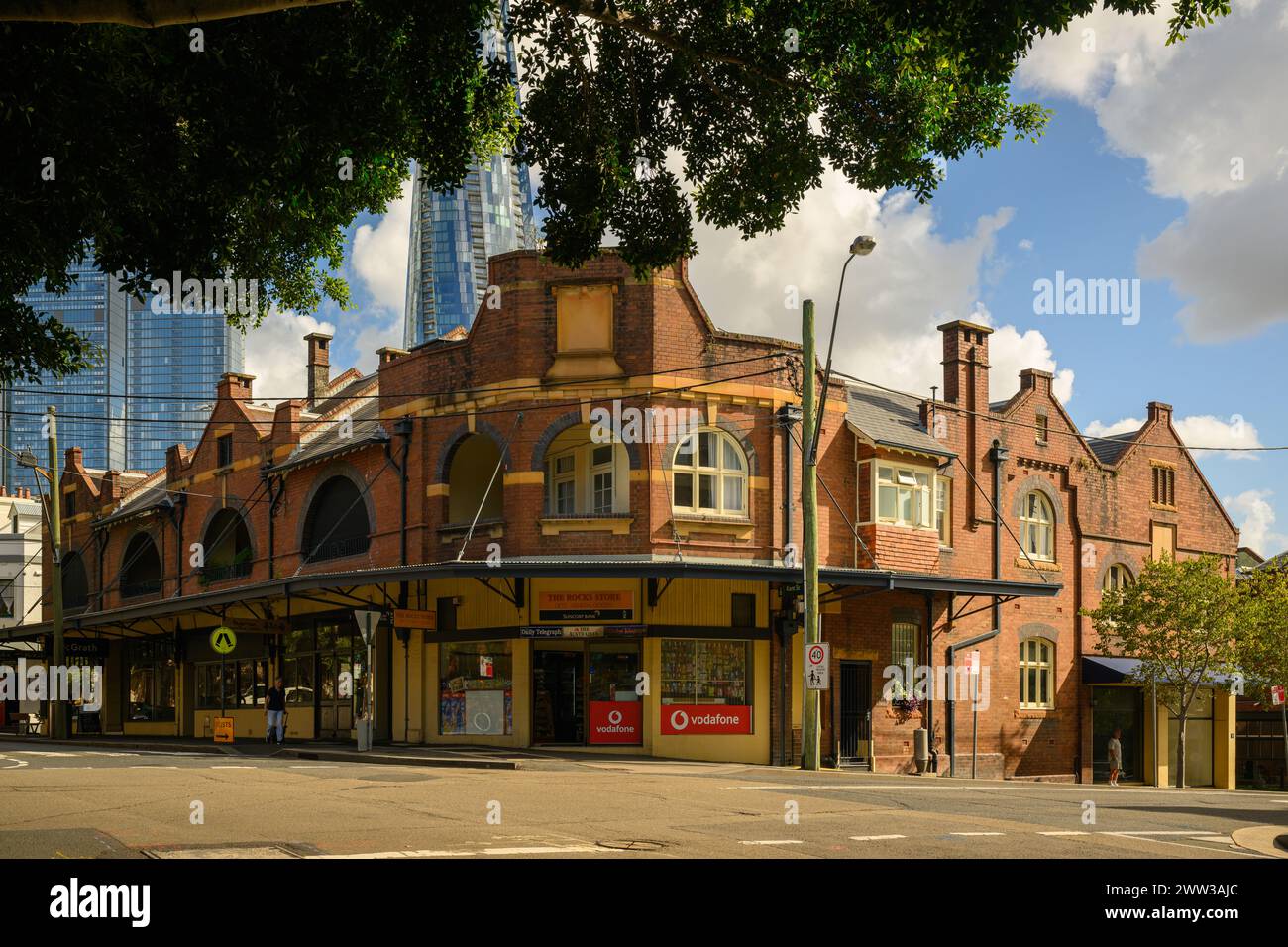 Old style Australian shop fronts at The Rocks, Sydney, Australia Stock Photo