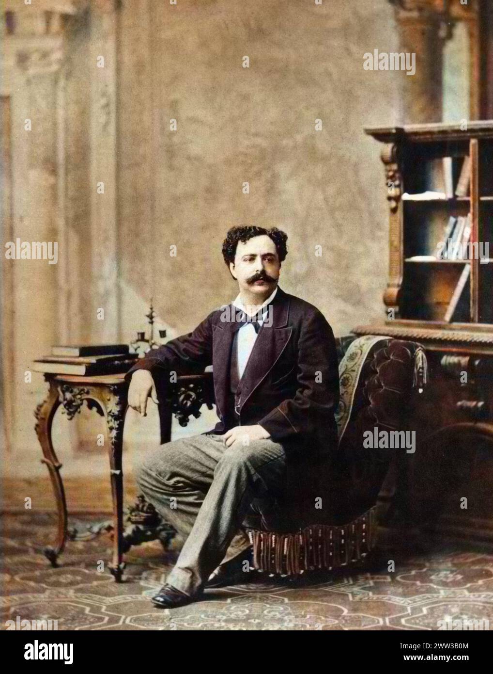 Portrait of Edmondo De Amicis circa 1886. Stock Photo