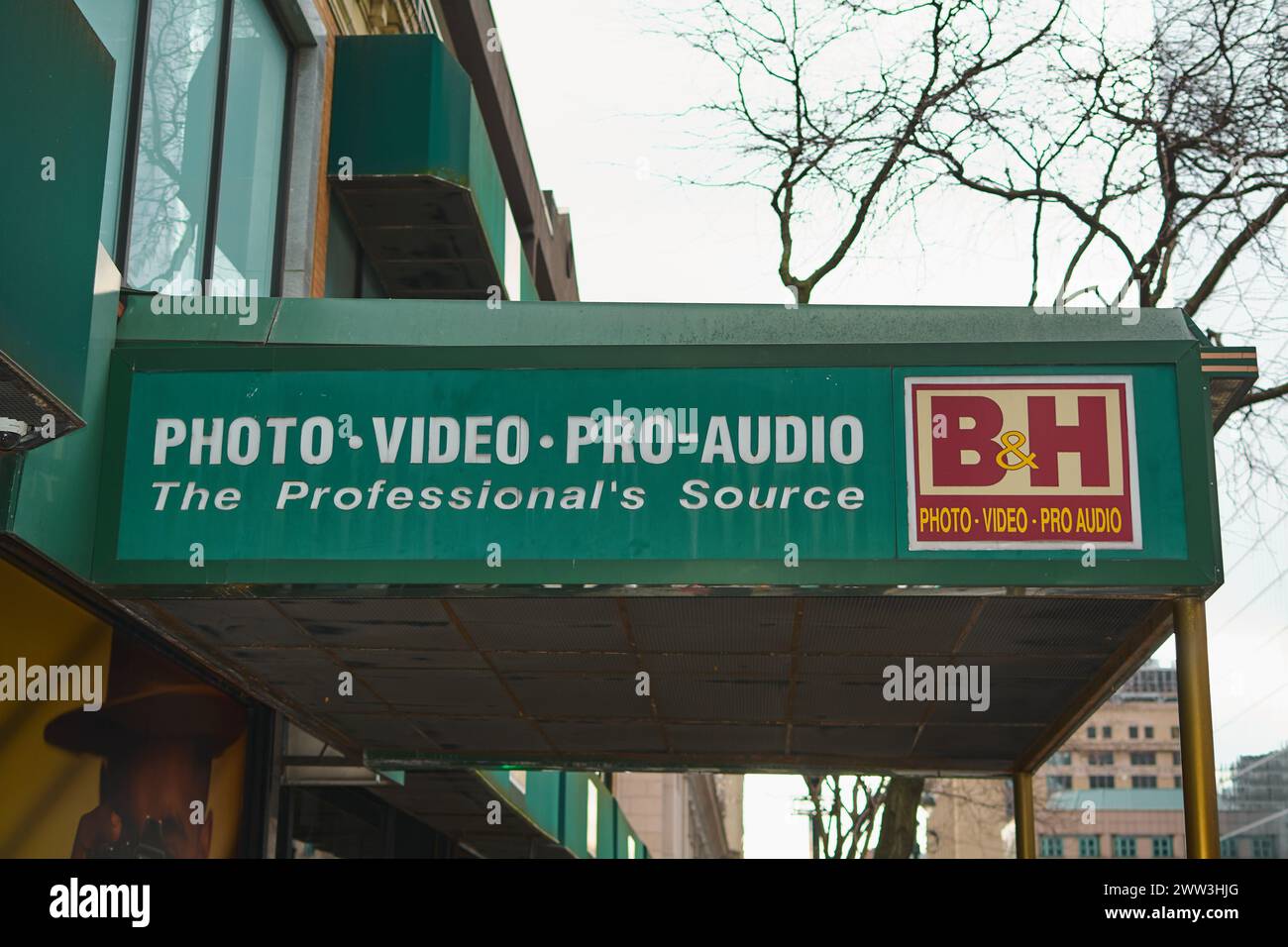 New York, NY, USA - March 21, 2024: The B H store captured, known for its wide range of professional equipment for photographers and videographers. Stock Photo