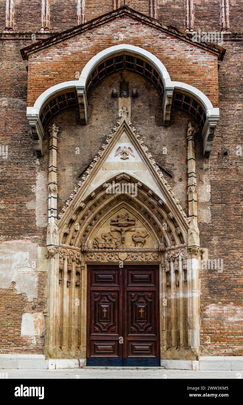 Portal of the Redemption, Cathedral of Santa Maria Annunziata, 13th century, Udine, most important historical city of Friuli, Italy, Udine, Friuli Stock Photo