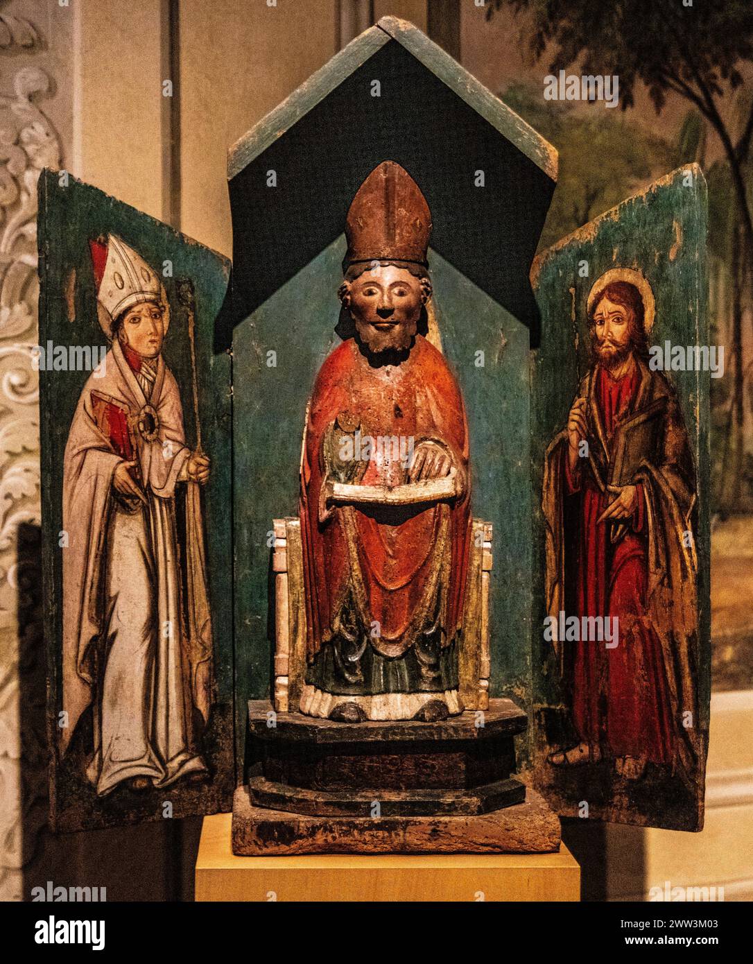 Shrine of St Nicholas with St Nicholas and St James, 8th century, Palazzo Patriarcale, Dioezesan Museum with the Tiepolo Galleries, 16th century Stock Photo