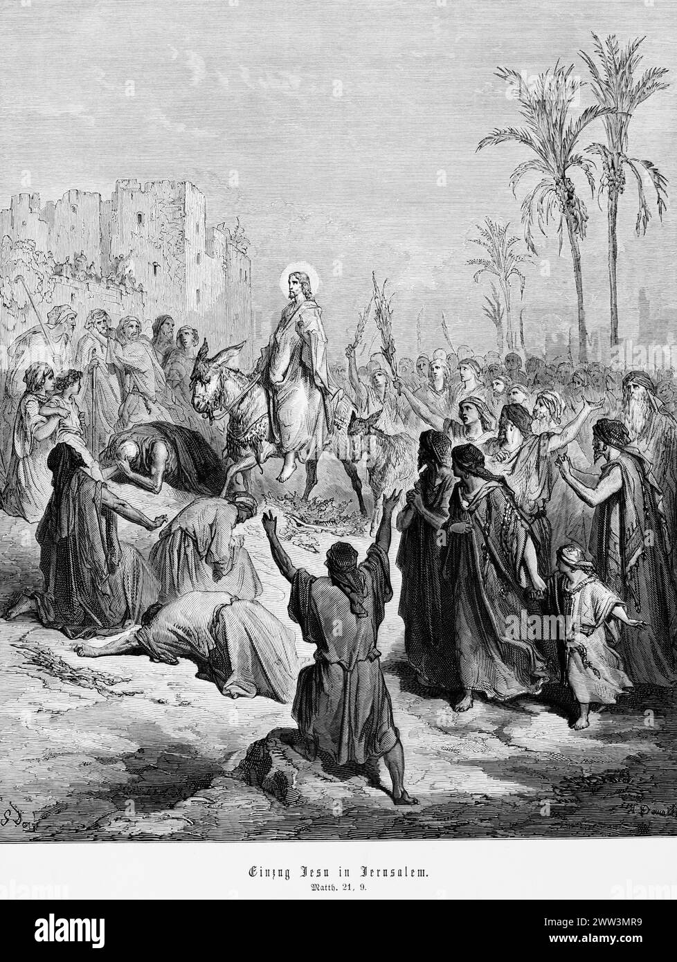 Entry of Jesus into Jerusalem, Gospel of Matthew, chapter 21, donkey