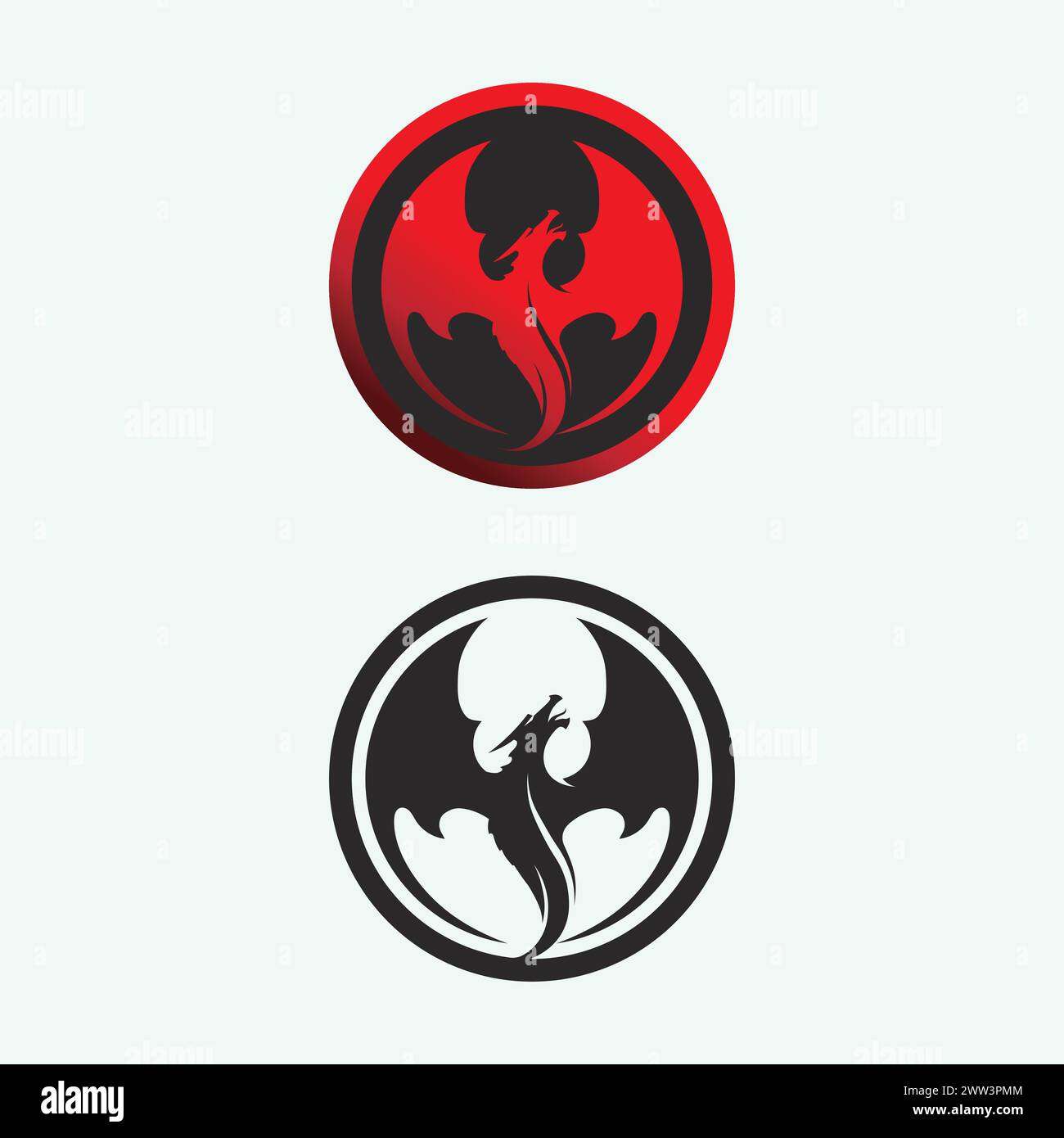 Dragon and snake vector icon illustration design logo template Stock ...