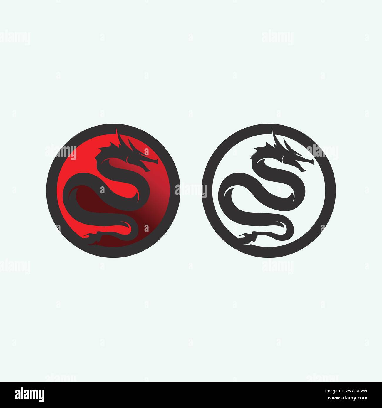Dragon and snake vector icon illustration design logo template Stock ...