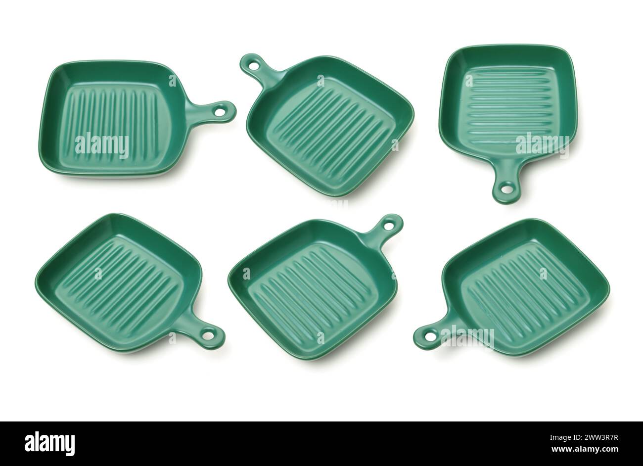 Classic ceramic casserole dish with handles on white background Stock Photo