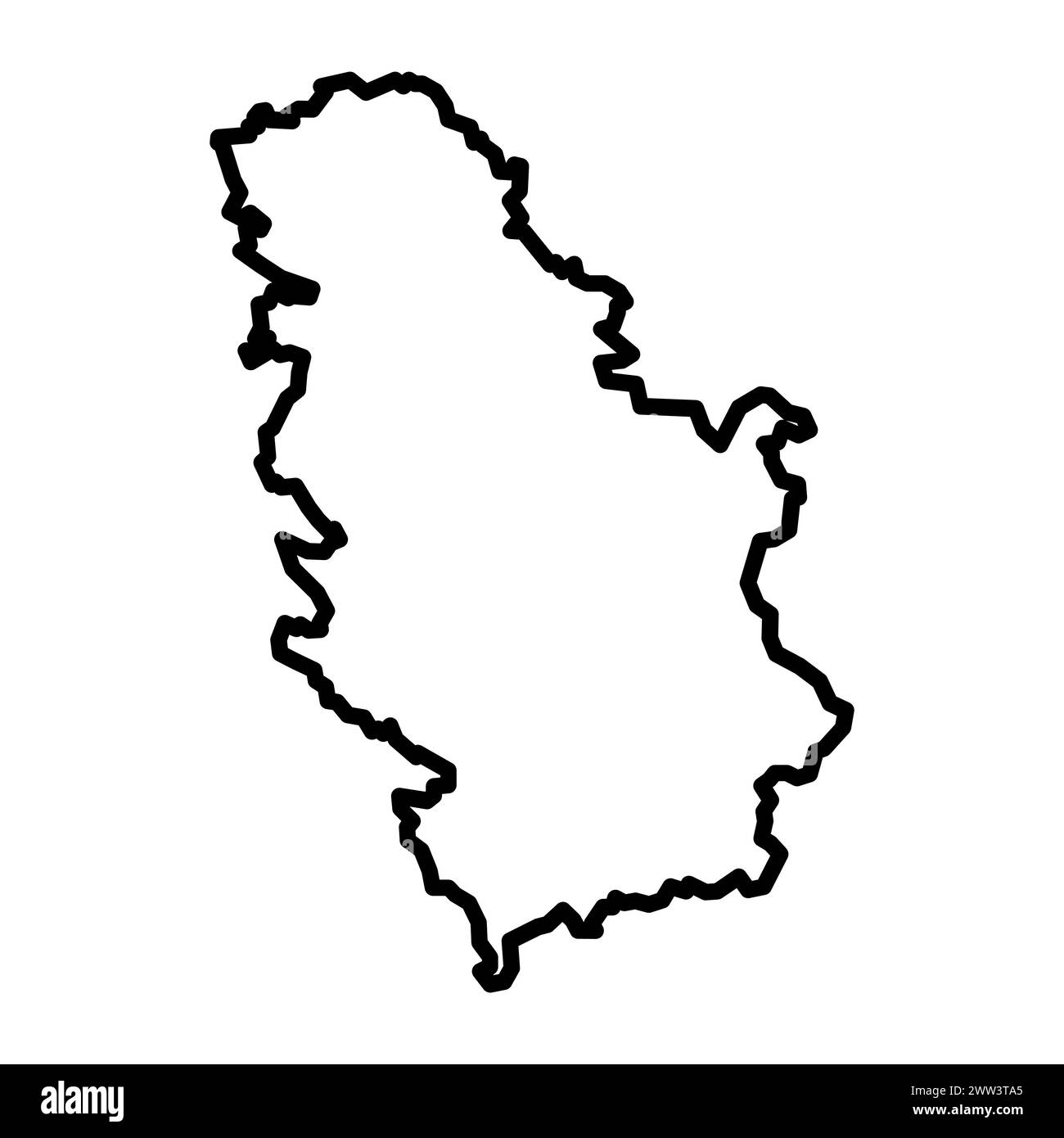 vector serbia outline map on white background Stock Vector