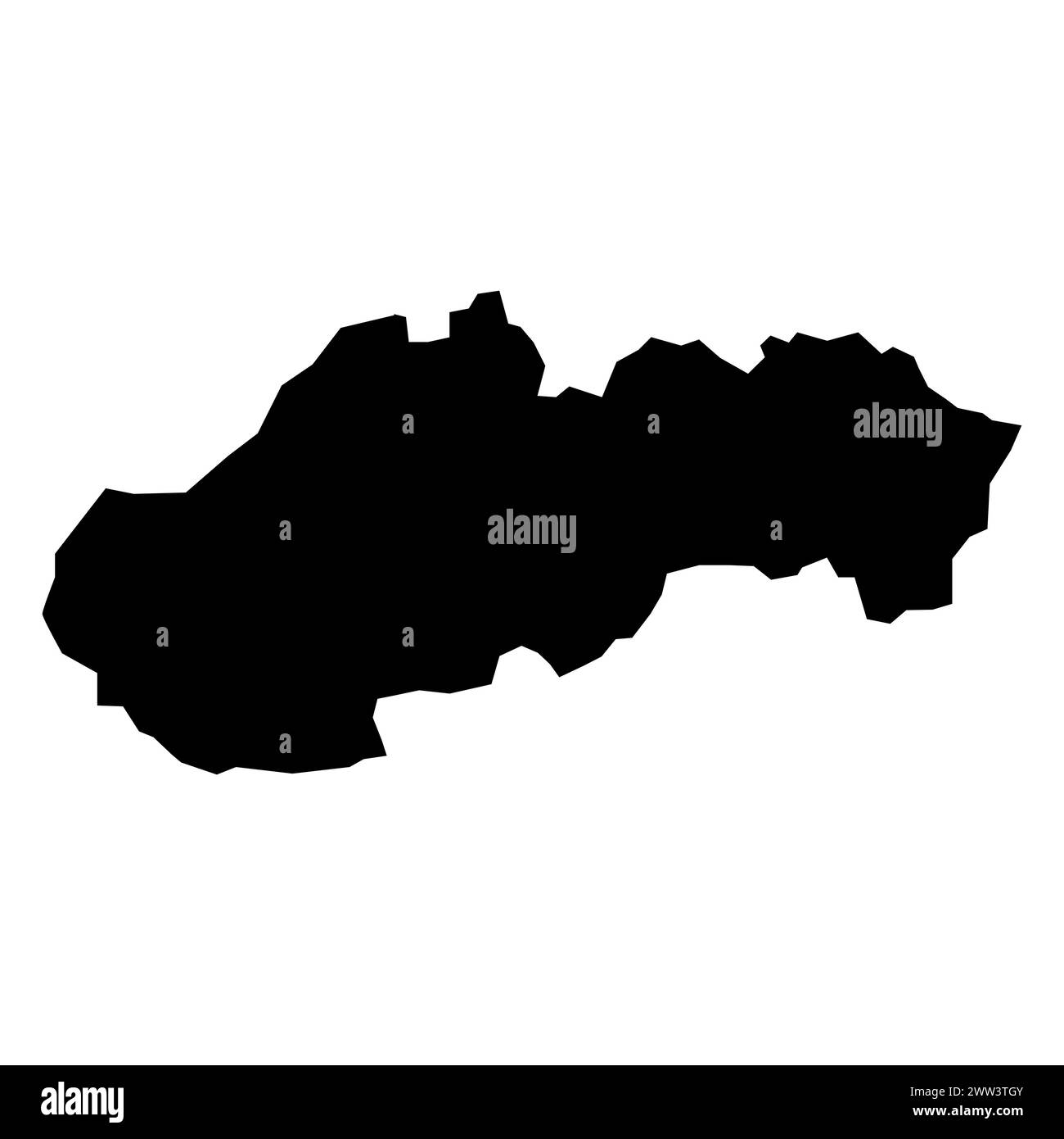black vector slovakia map on white background Stock Vector