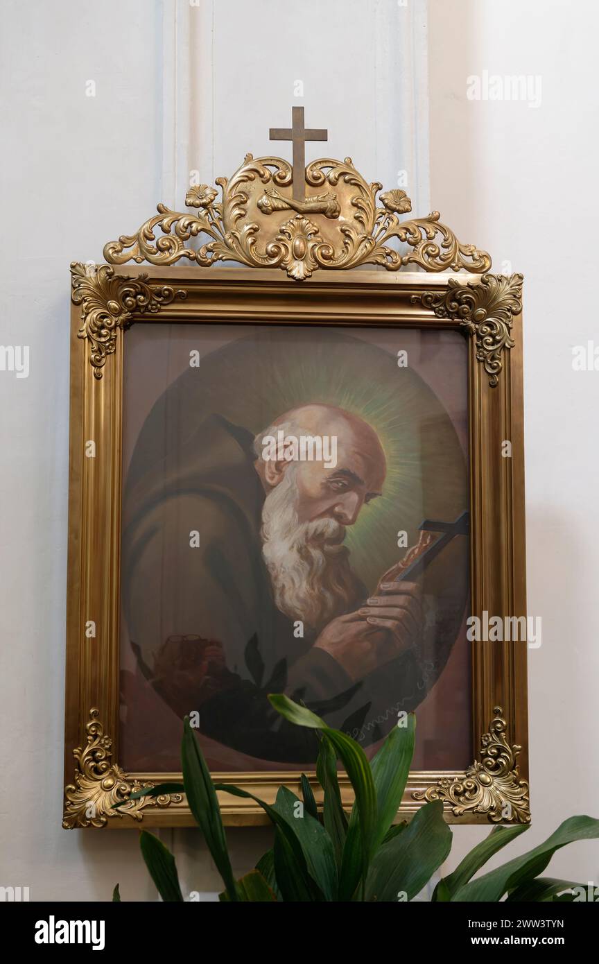 Vienna, Austria. Church of Saint Mary of the Angels (Capuchin Church). Portrait of Konrad von Parzham, Saint Konrad Stock Photo