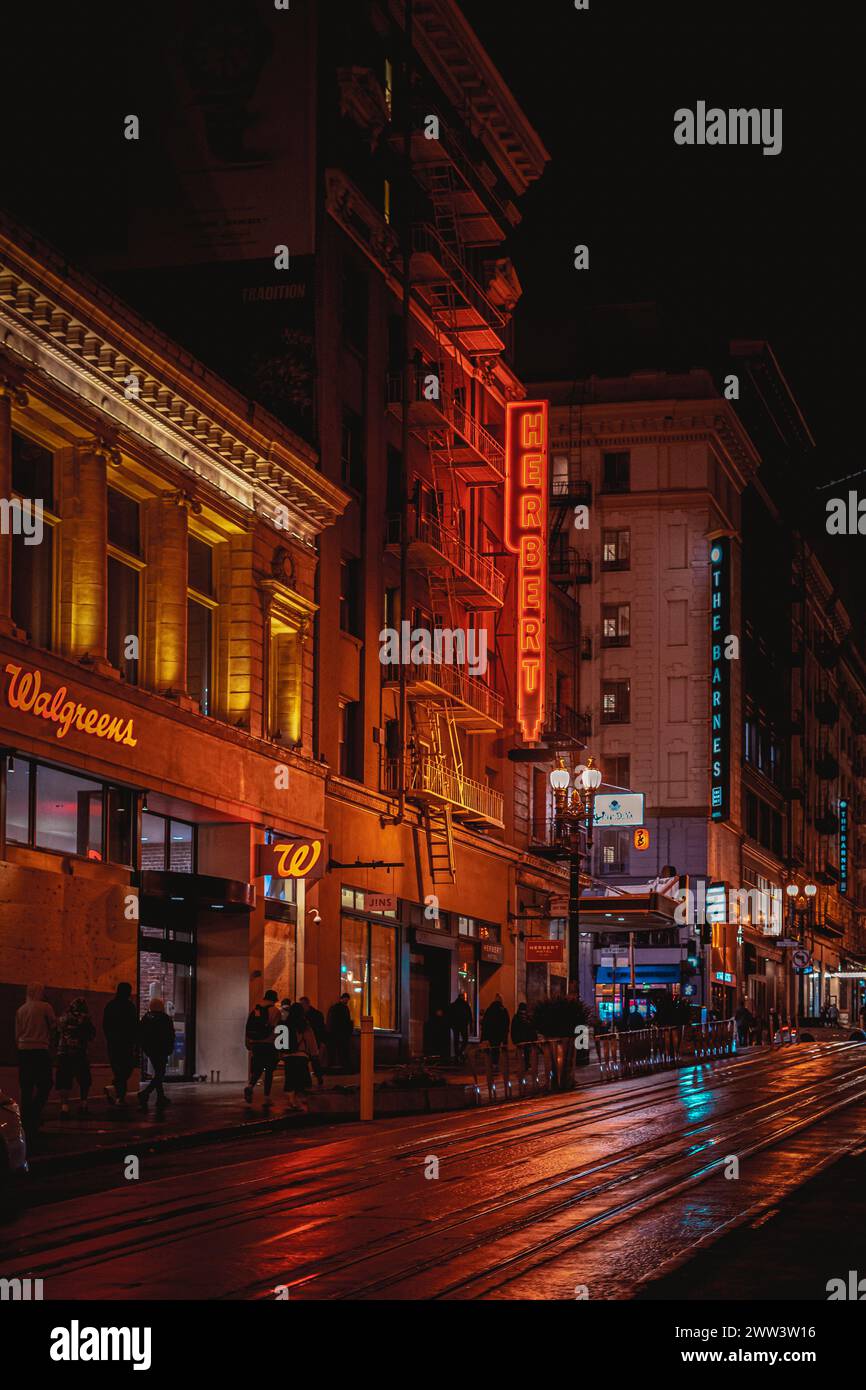 San Francisco night lights Stock Photo