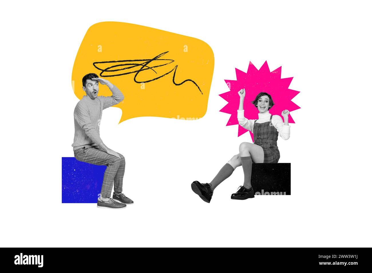 Idea dialogue on internet Cut Out Stock Images & Pictures - Alamy