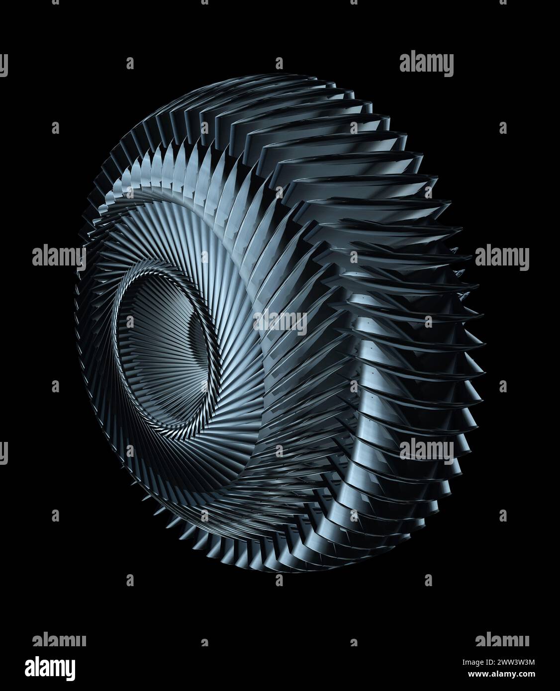 Turban Component Intricate metal turbine engine component on black Stock Photo - Alamy