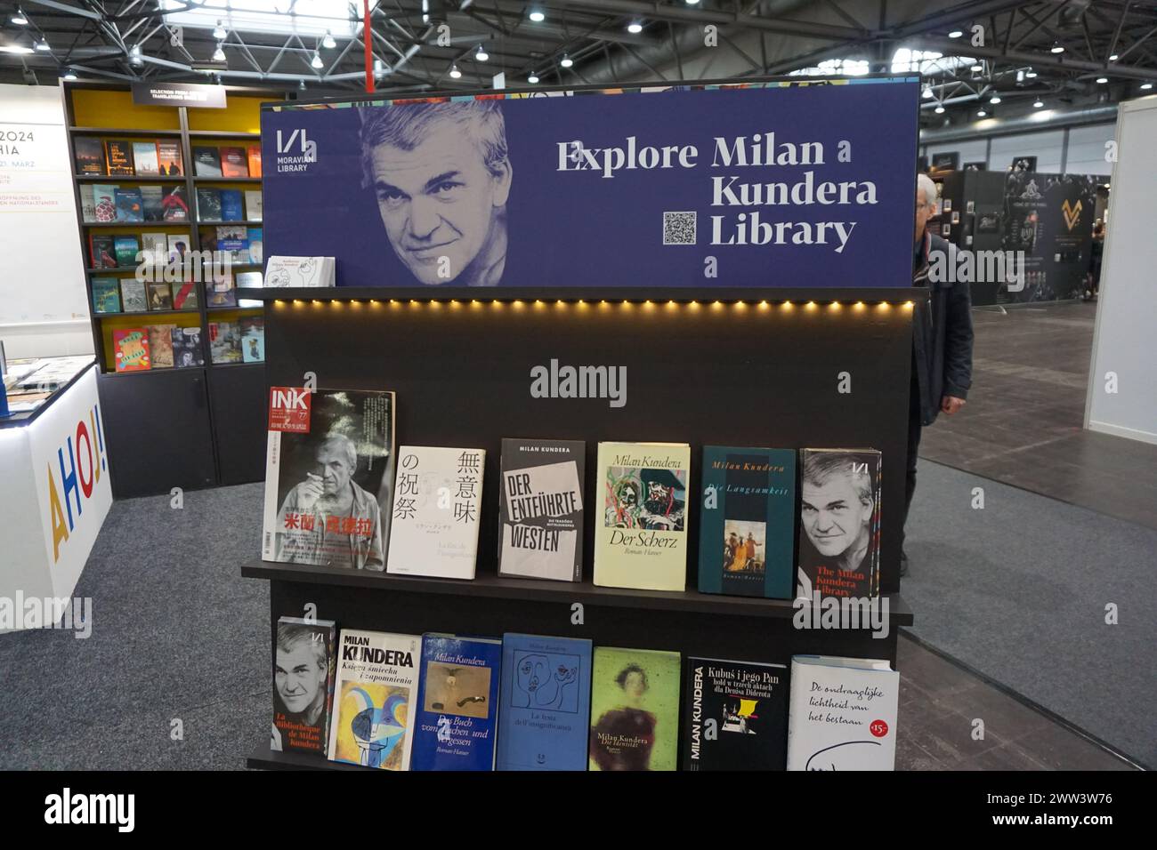 Lipsko, Germany. 21st Mar, 2024. Presentation of the Milan Kundera Library in Brno at Czech stand at the Leipzig Book Fair, in Leipzig, Germany, on March 21, 2024. Credit: Ales Zapotocky/CTK Photo/Alamy Live News Stock Photo