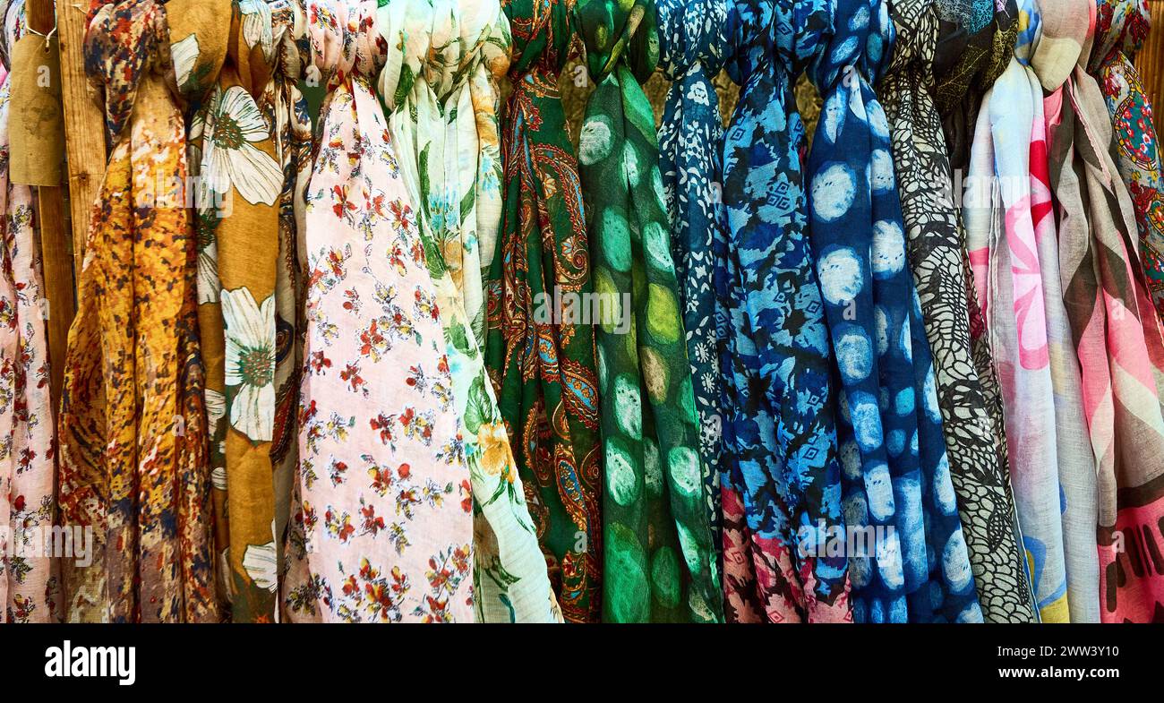 Rack of Scarves Stock Photo