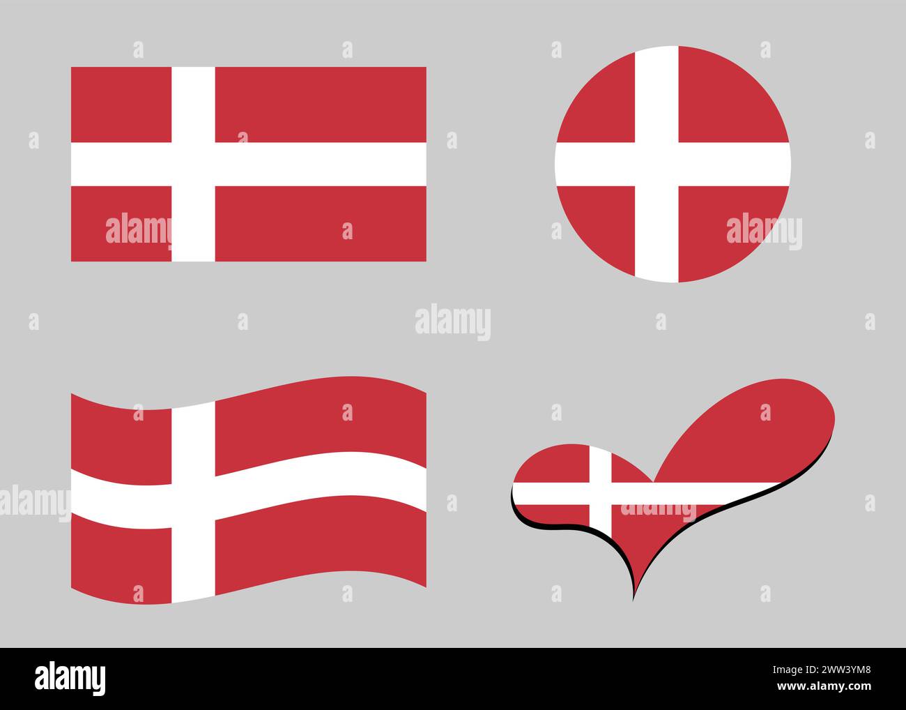 Denmark flag design for social media Stock Vector Images - Alamy