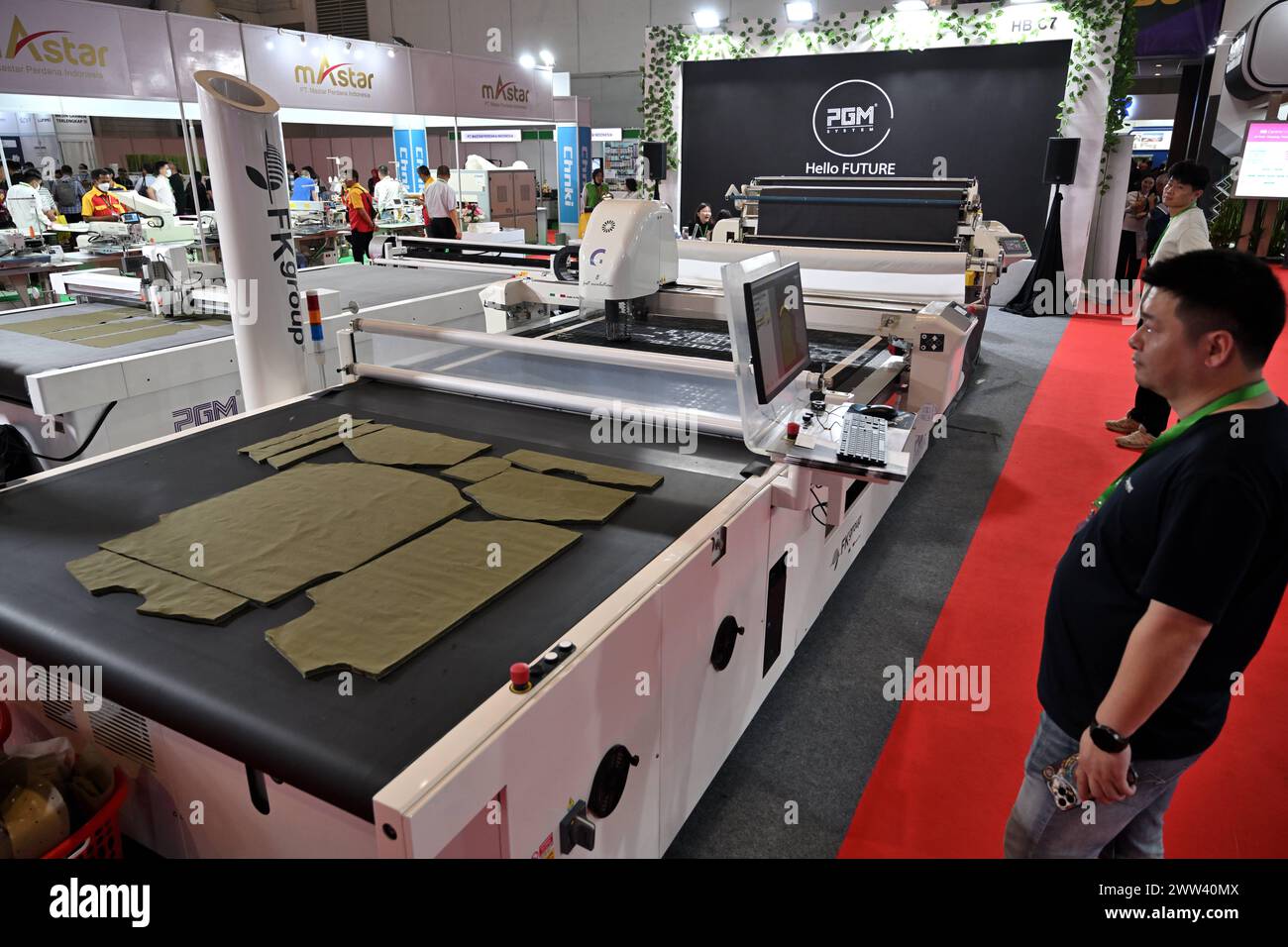 (240321) JAKARTA, March 21, 2024 (Xinhua) A visitor watches the