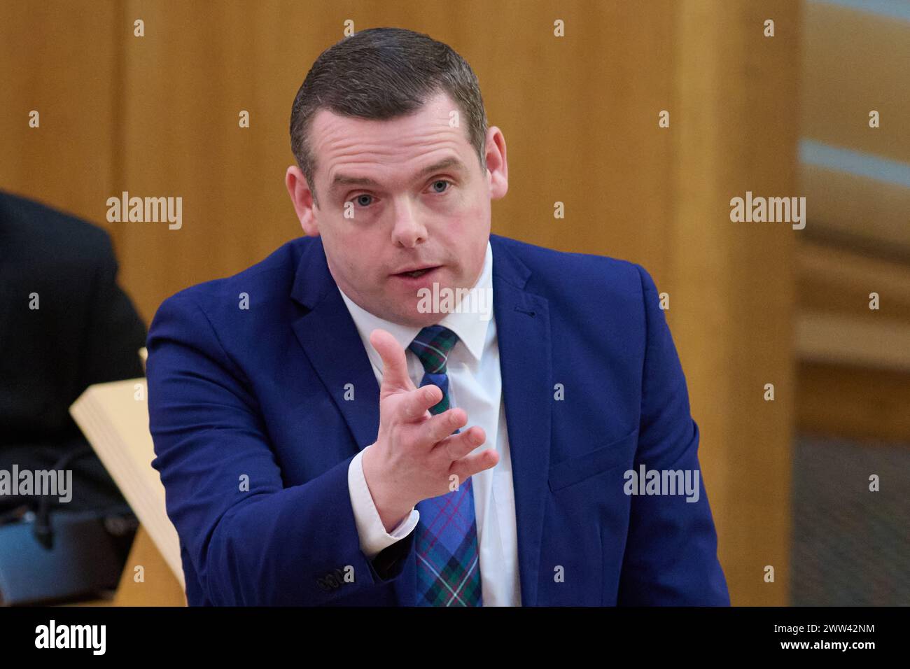 Edinburgh Scotland, UK 21 March 2024. Douglas Ross MSP at the Scottish ...