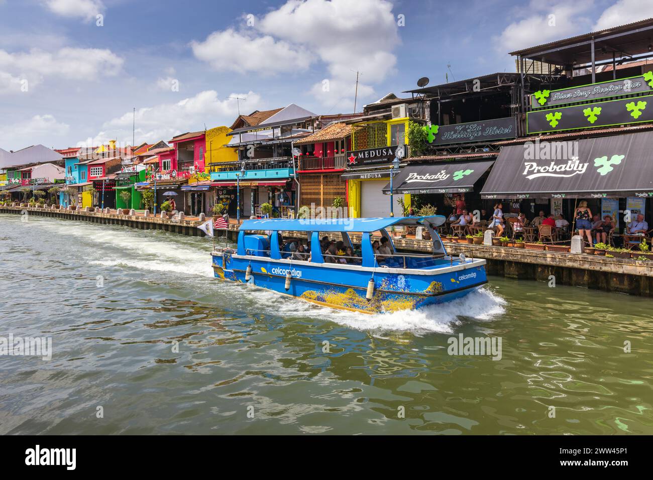 Melaka River Cruise in Melaka City, Malaysia Stock Photo