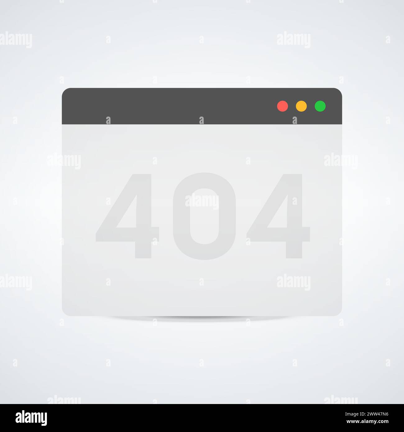 404 error page not found popup window. System error, broken page. For website. Web Template. Stock Vector