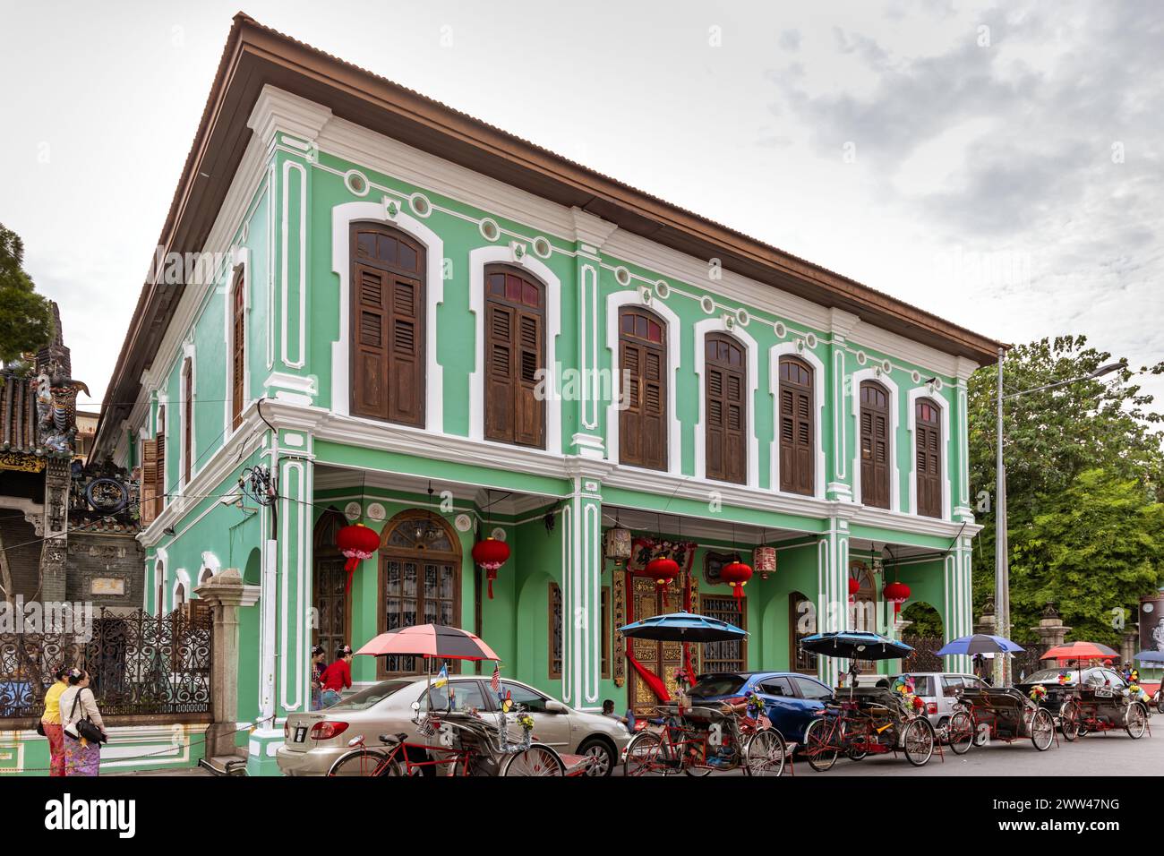 Pinang Peranakan Mansion in Georgetown, Penang, a museum containing antiques and showcasing Peranakans customs, interior design and lifestyles Stock Photo