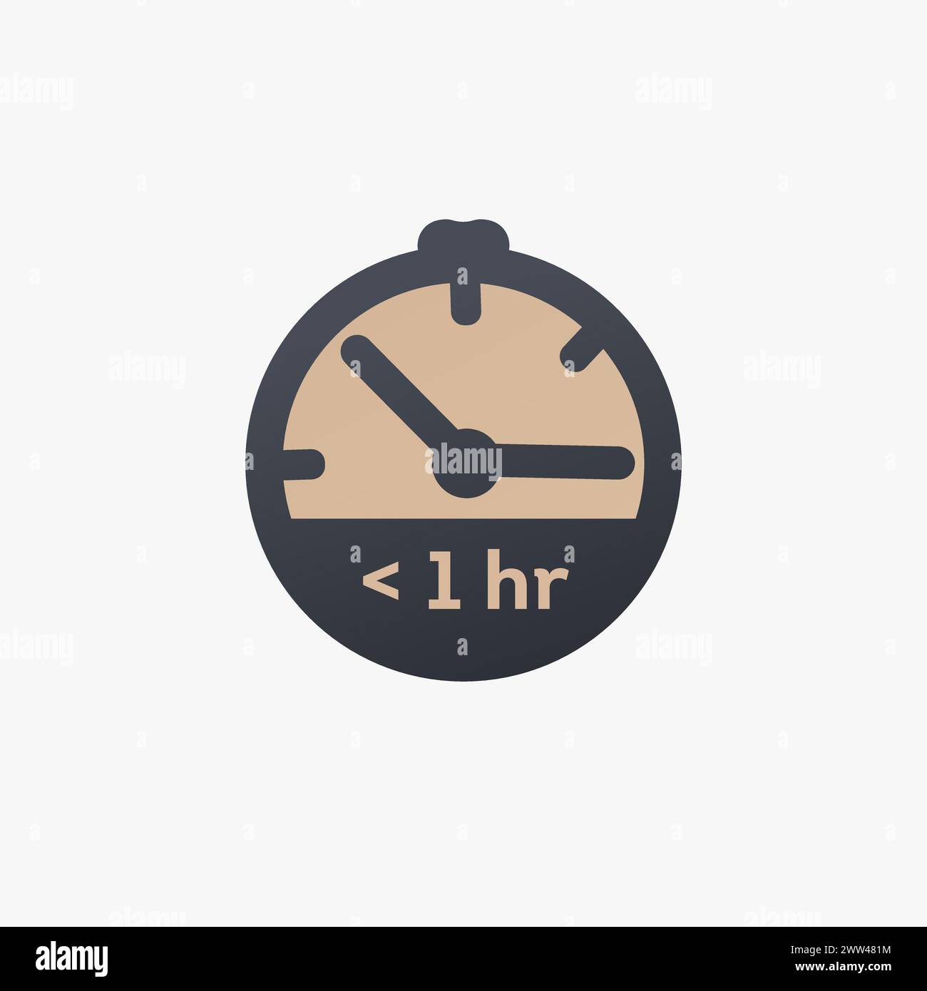Less then one hour left. Extra hour, extra time icon. Stock vector illustration isolated Stock
