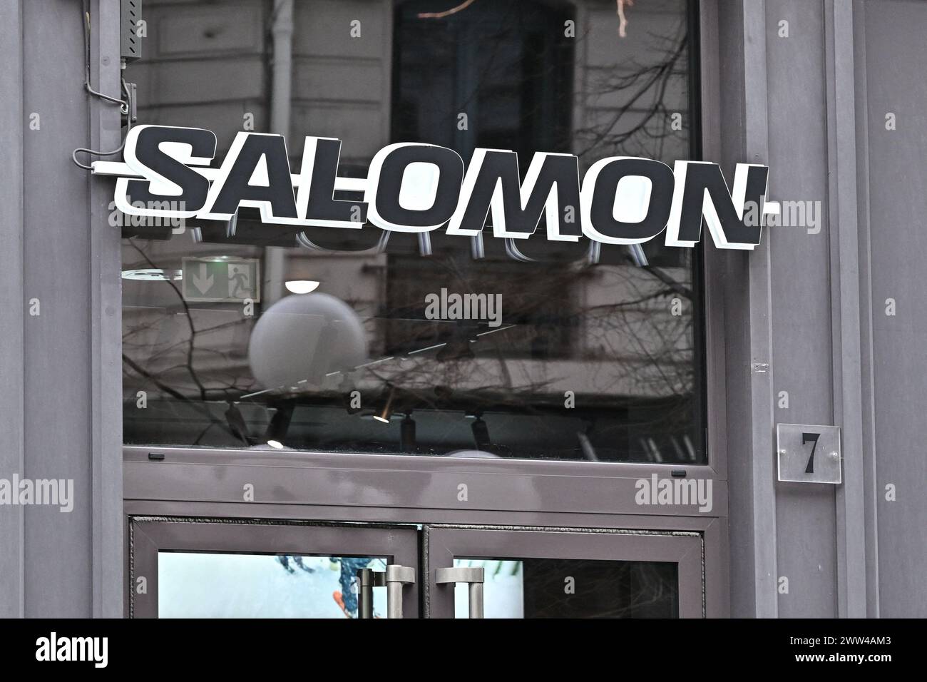 Salomon Illustration of commercial signs and shops in Lyon, France 