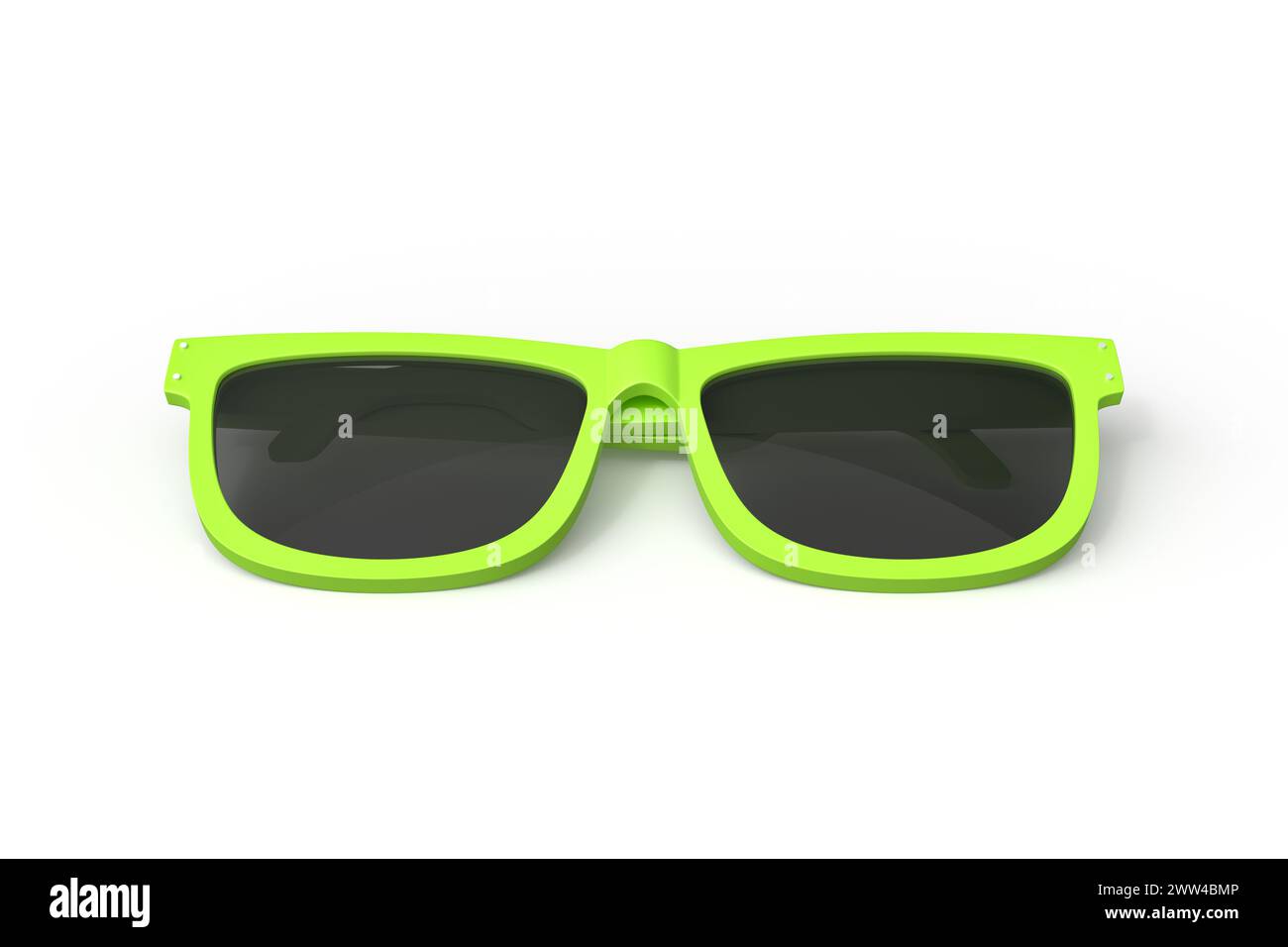Open green sunglasses front view Stock Photo
