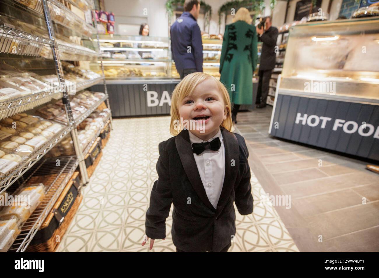 Queen Camilla meets the owner of Knotts Bakery, William Corrie with his