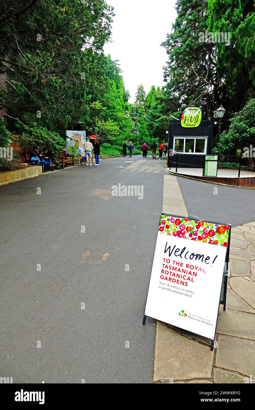 Entrance Royal Tasmanian Botanical Gardens Hobart Tasmania Australia Stock Photo