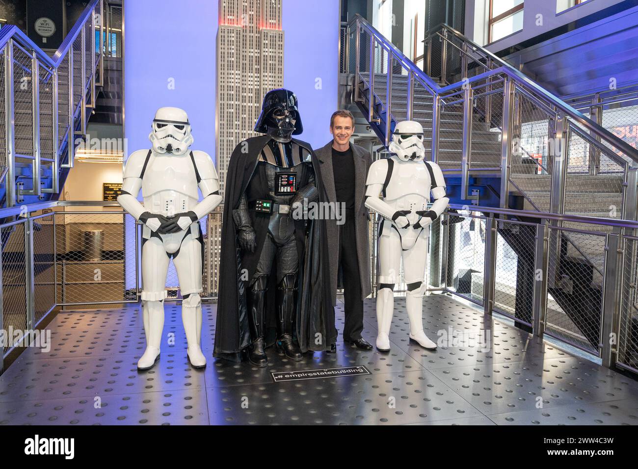 Hayden Christensen visits Empire State Building grand staircase with ...