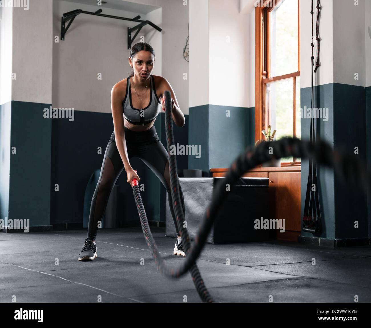 Sweatyatt Ropes Gym running sweaty hi-res stock photography and images - Alamy