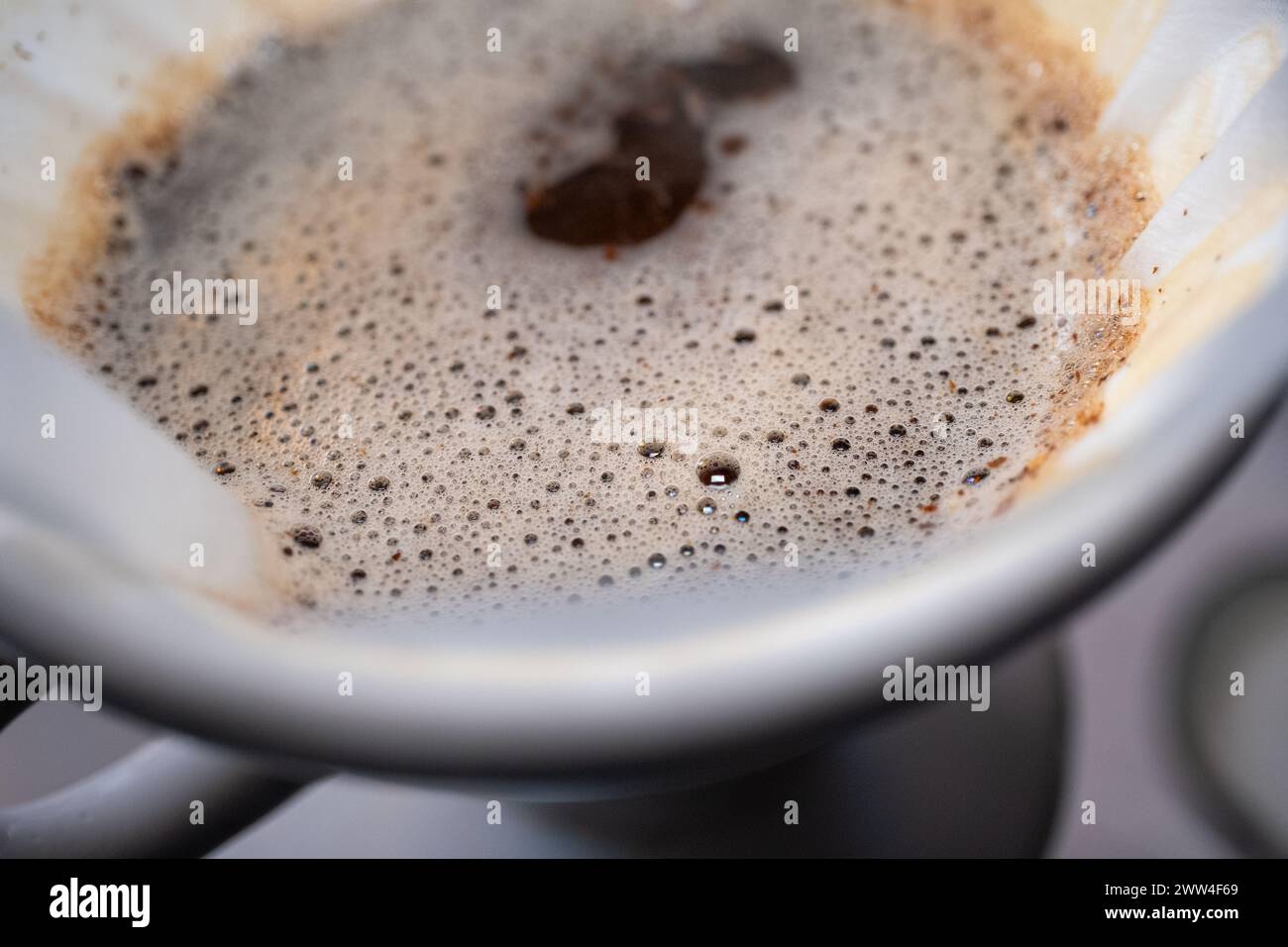 Brewing coffee with the v60 method Stock Photo Alamy