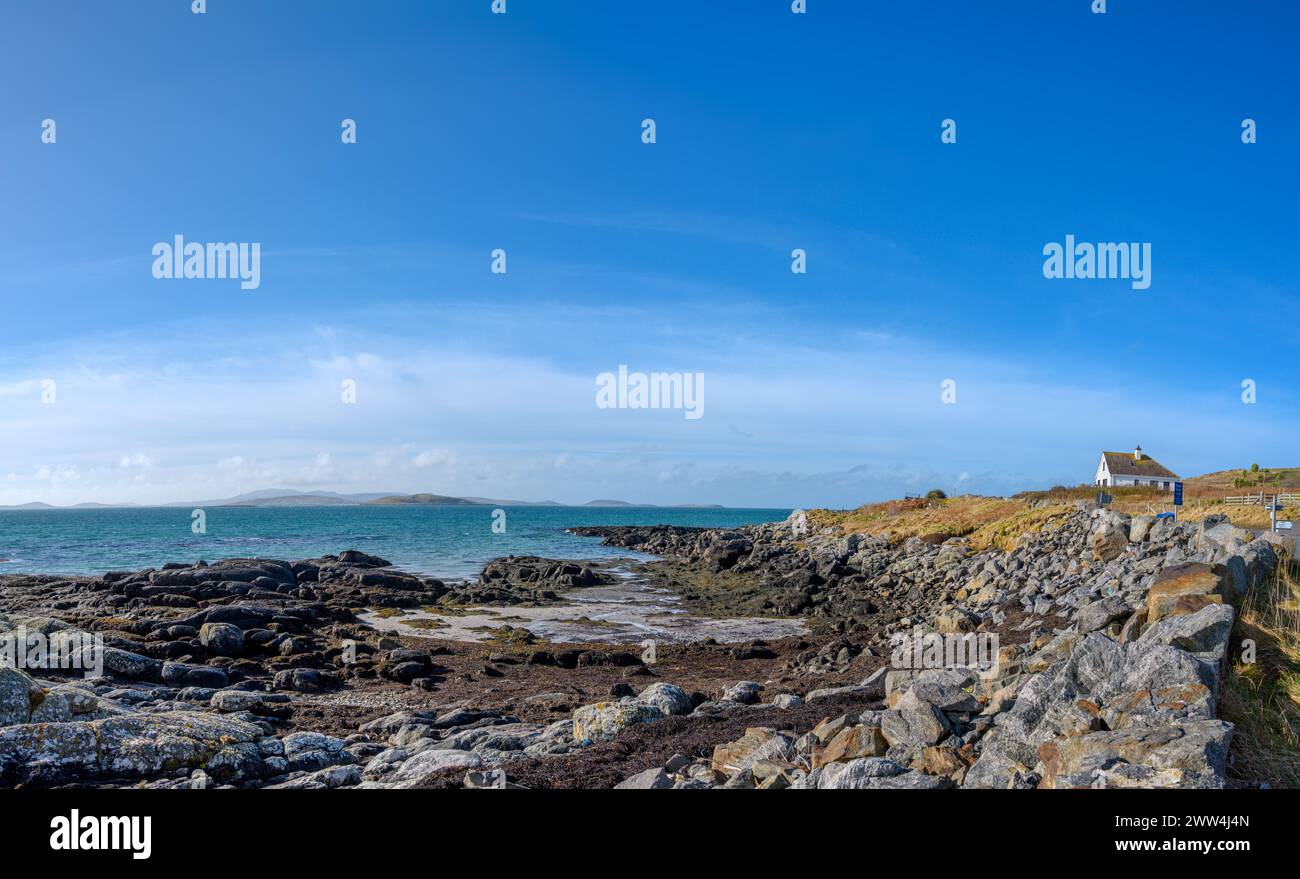 Rocky beach at Ludag, Isle of South Uist, Outer Hebrides, Scotland, UK Stock Photo