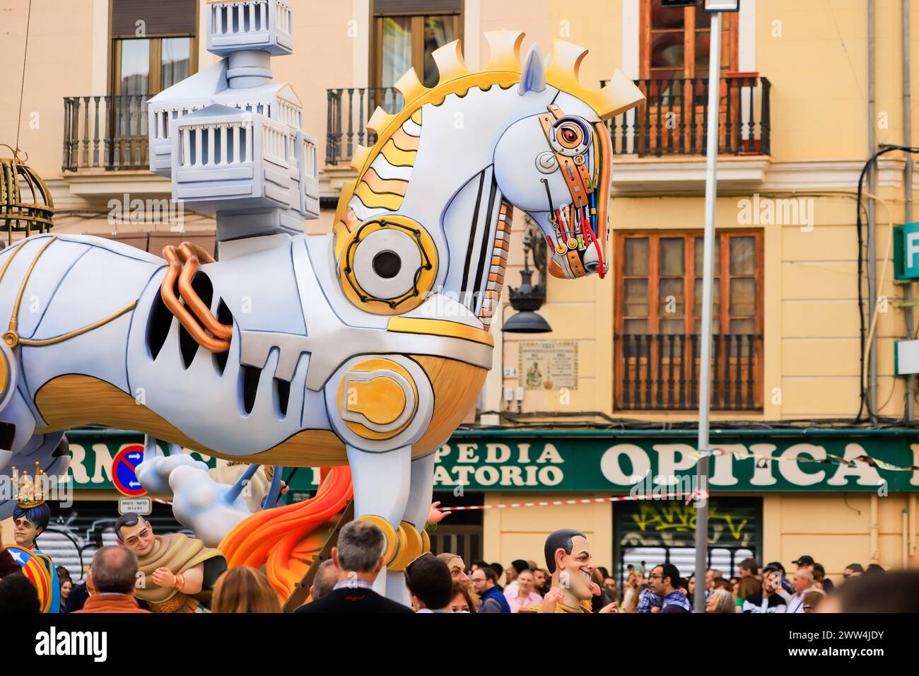 The Very colorful ninots from the Fallas of Valencia, Spain Stock Photo